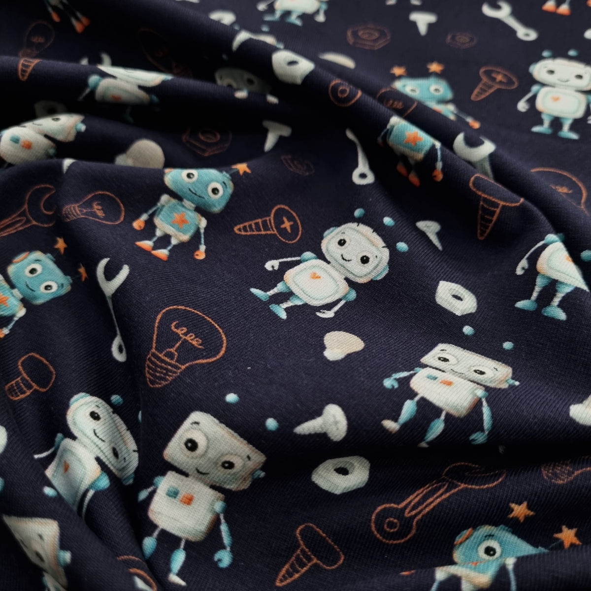 Hello Robot! Baumwolljersey jersey, neu Swafing Malu - Stoffhaus