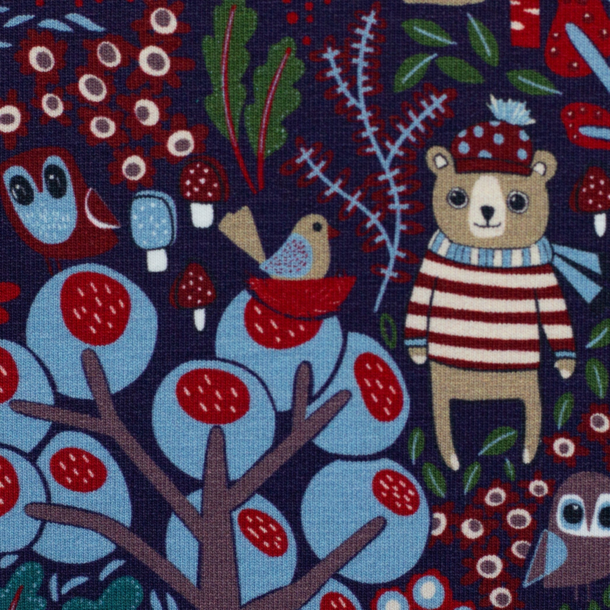 into the woods French Terry HW 2025 jersey, neu Malu Stoffhaus - Nähschule - Atelier Malu - Stoffhaus