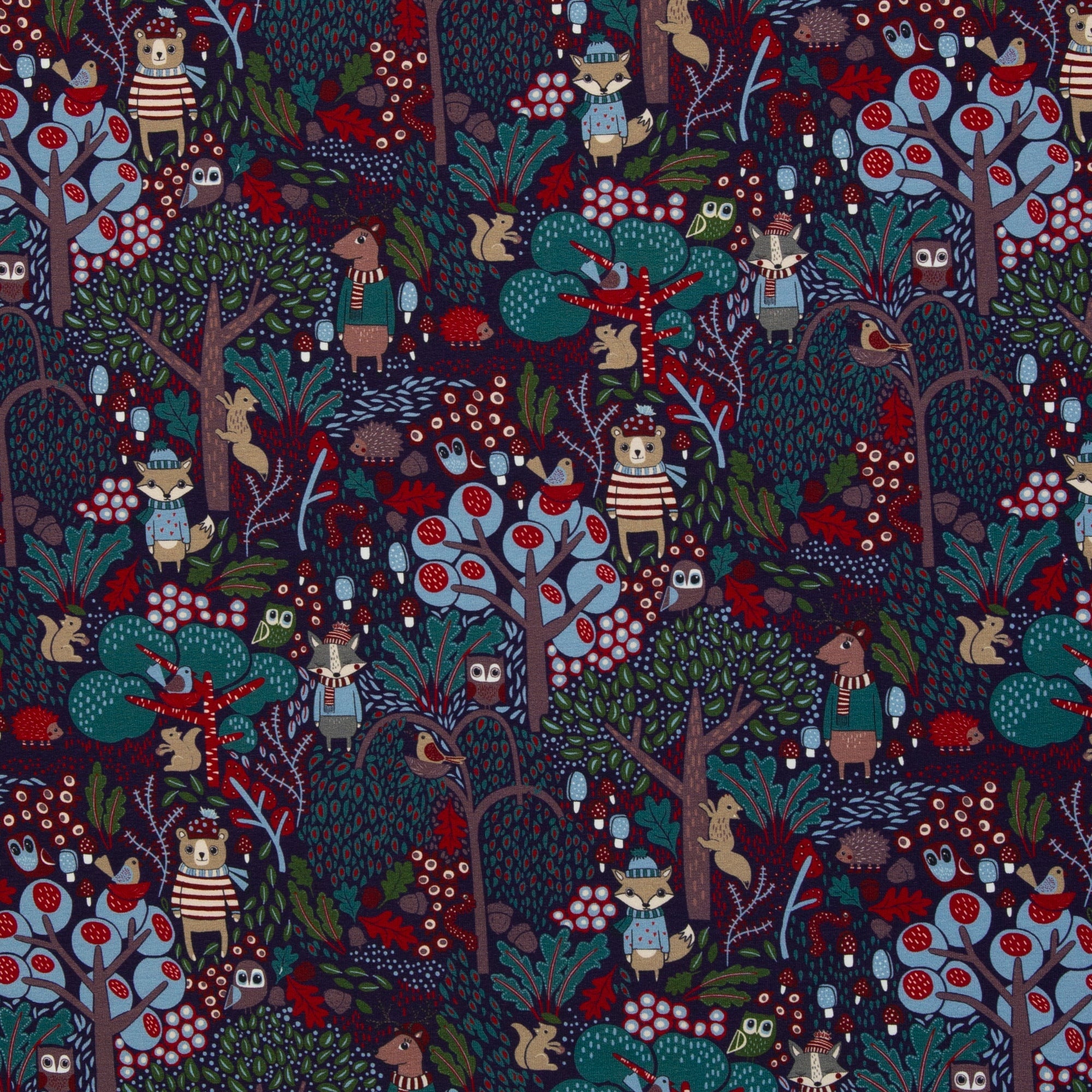 into the woods French Terry HW 2025 jersey, neu Malu Stoffhaus - Nähschule - Atelier Malu - Stoffhaus