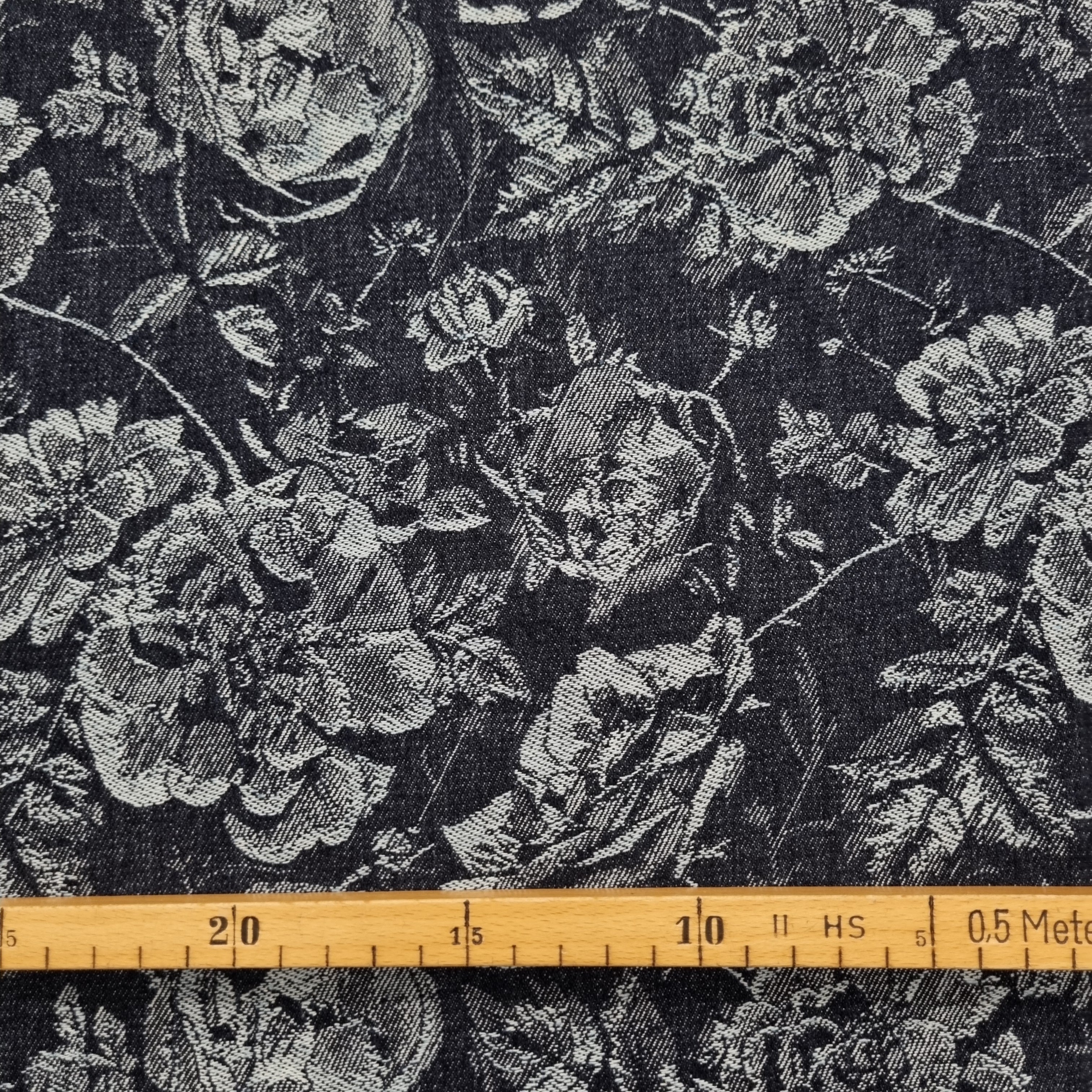 Jeansjaquard Blumen Jeans, neu Verhees Malu - Stoffhaus