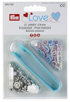 Jersey Druckknopfe 8mm verschiedene Farben Kurzware neu Prym pastel Mischung Malu - Stoffhaus