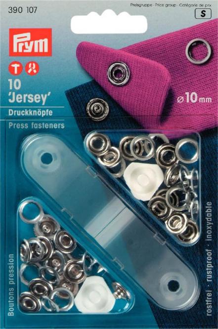 Jerseydruckknopf 10mm silber Prym Kurzware neu Veno Malu - Stoffhaus