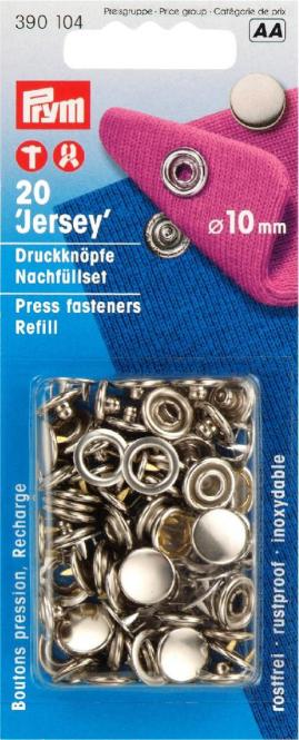 Jerseydruckknopf 10mm Silberkappe Nachfüllpackung Kurzware neu Veno Malu - Stoffhaus