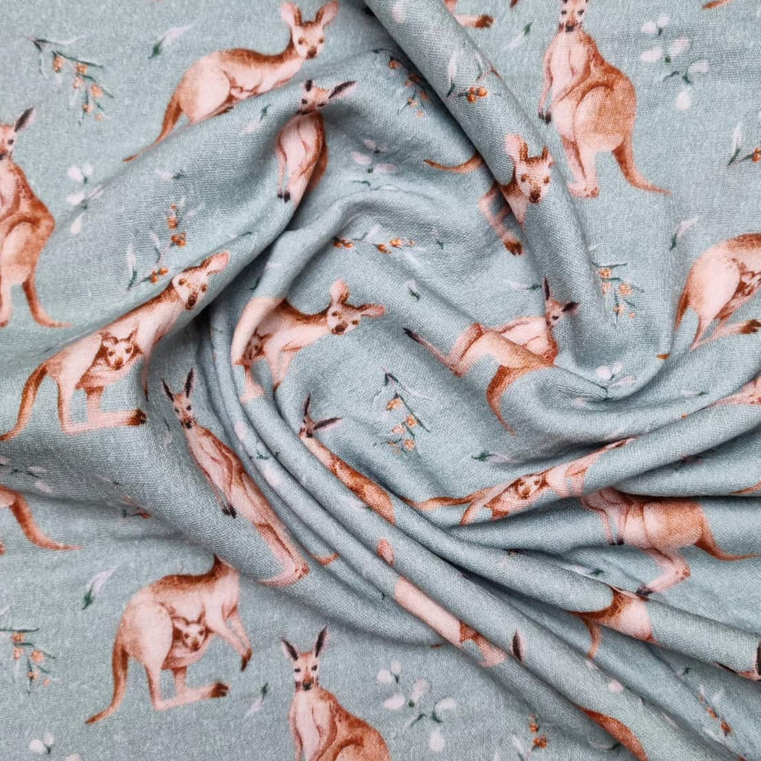 Kängurus auf Musselin Musselin, neu Malu Stoffhaus - Nähschule - Atelier Malu - Stoffhaus