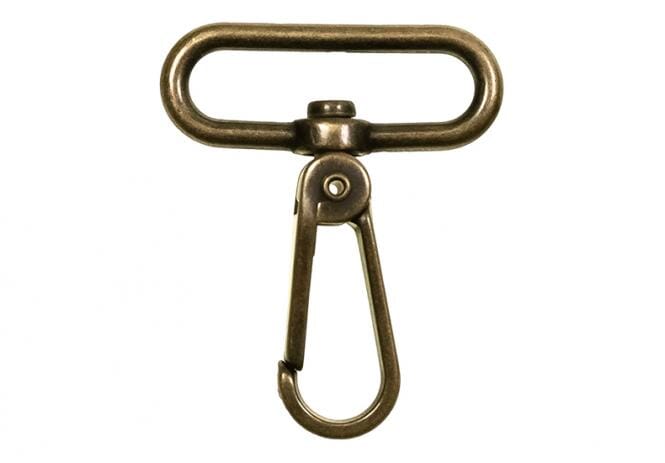 Karabiner fünf Farben 40mm Verschlüsse Veno altmessing Malu - Stoffhaus