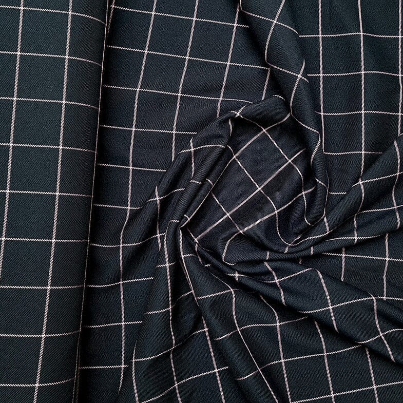 karierter Hosentwill in drei Farben Hosenstoff Malu Stoffhaus navy Malu - Stoffhaus