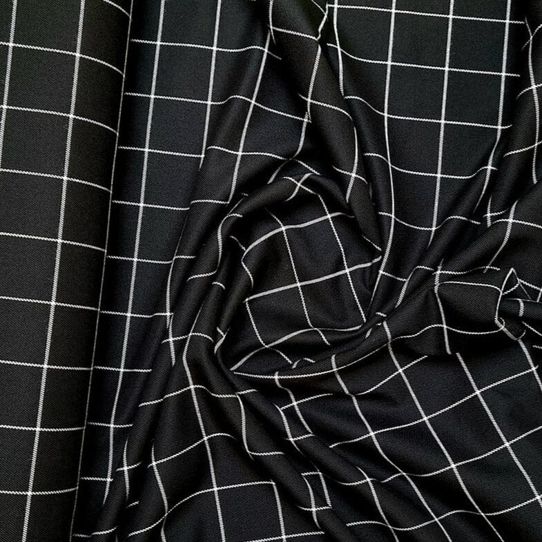 karierter Hosentwill in drei Farben Hosenstoff Malu Stoffhaus schwarz Malu - Stoffhaus