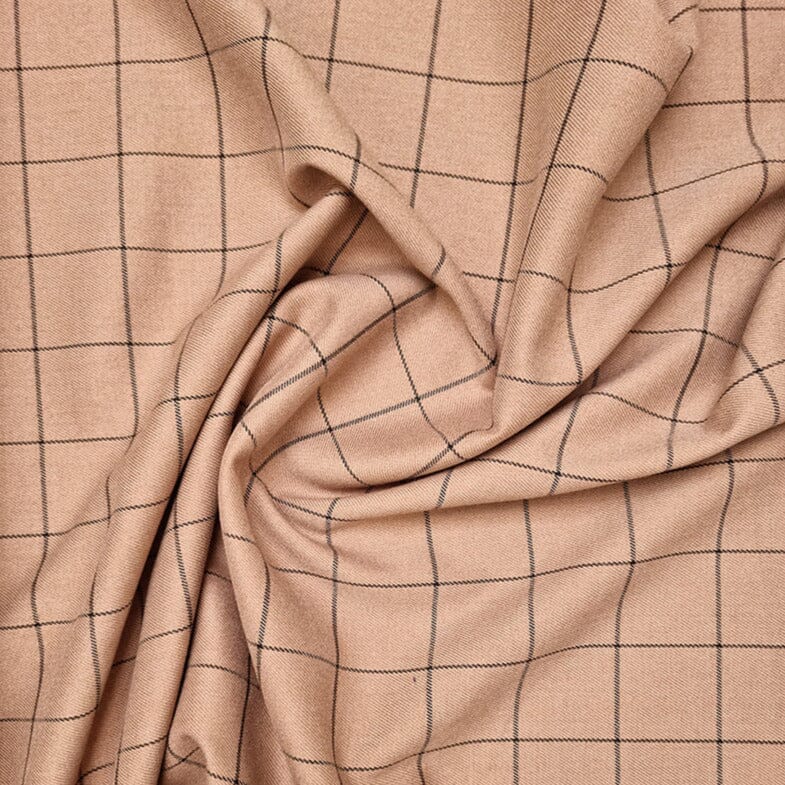 karierter Hosentwill in drei Farben Hosenstoff Malu Stoffhaus taupe Malu - Stoffhaus