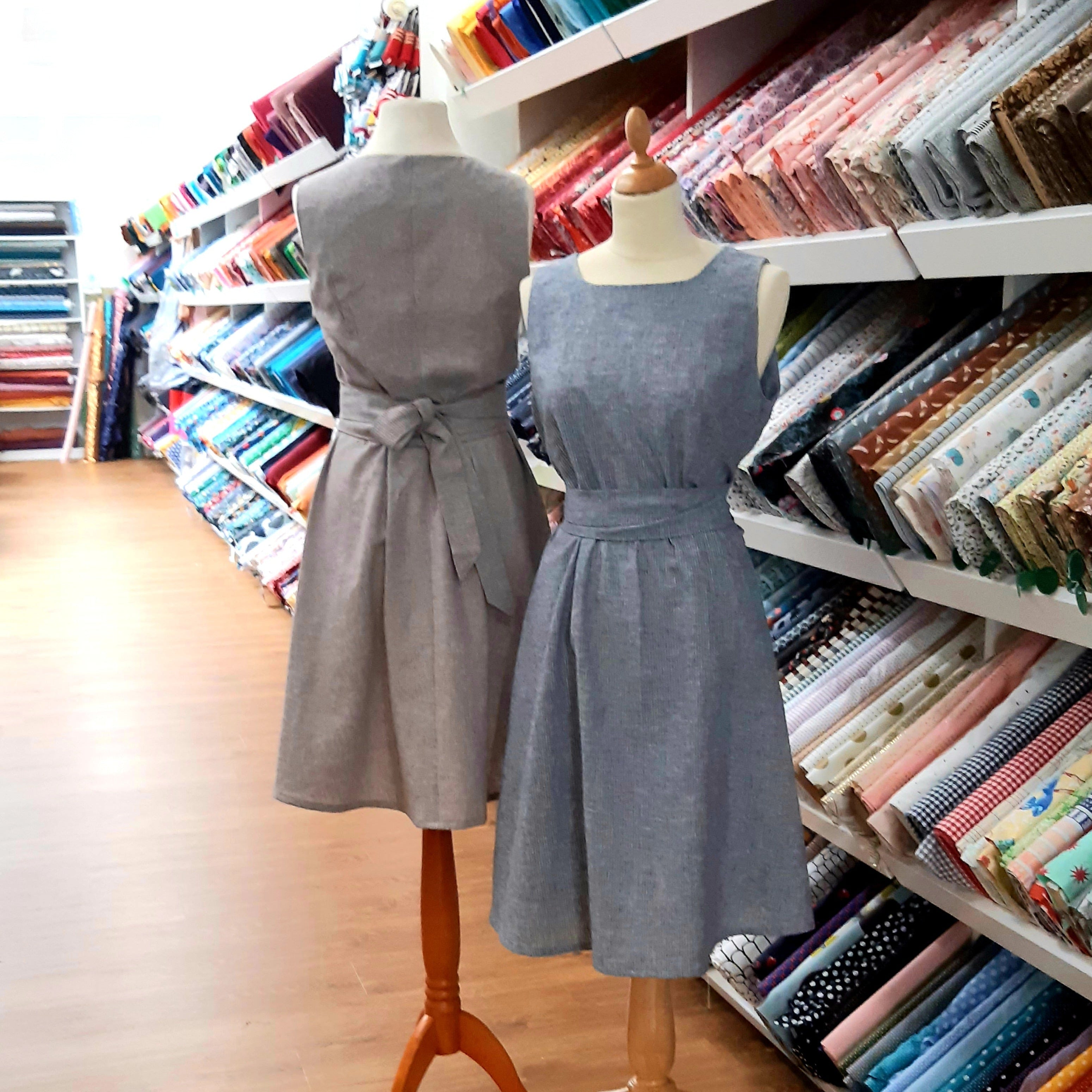 Kleid Vento feine Streifen Kleider Ferienkinder 36 hellbraun/weiss Malu - Stoffhaus