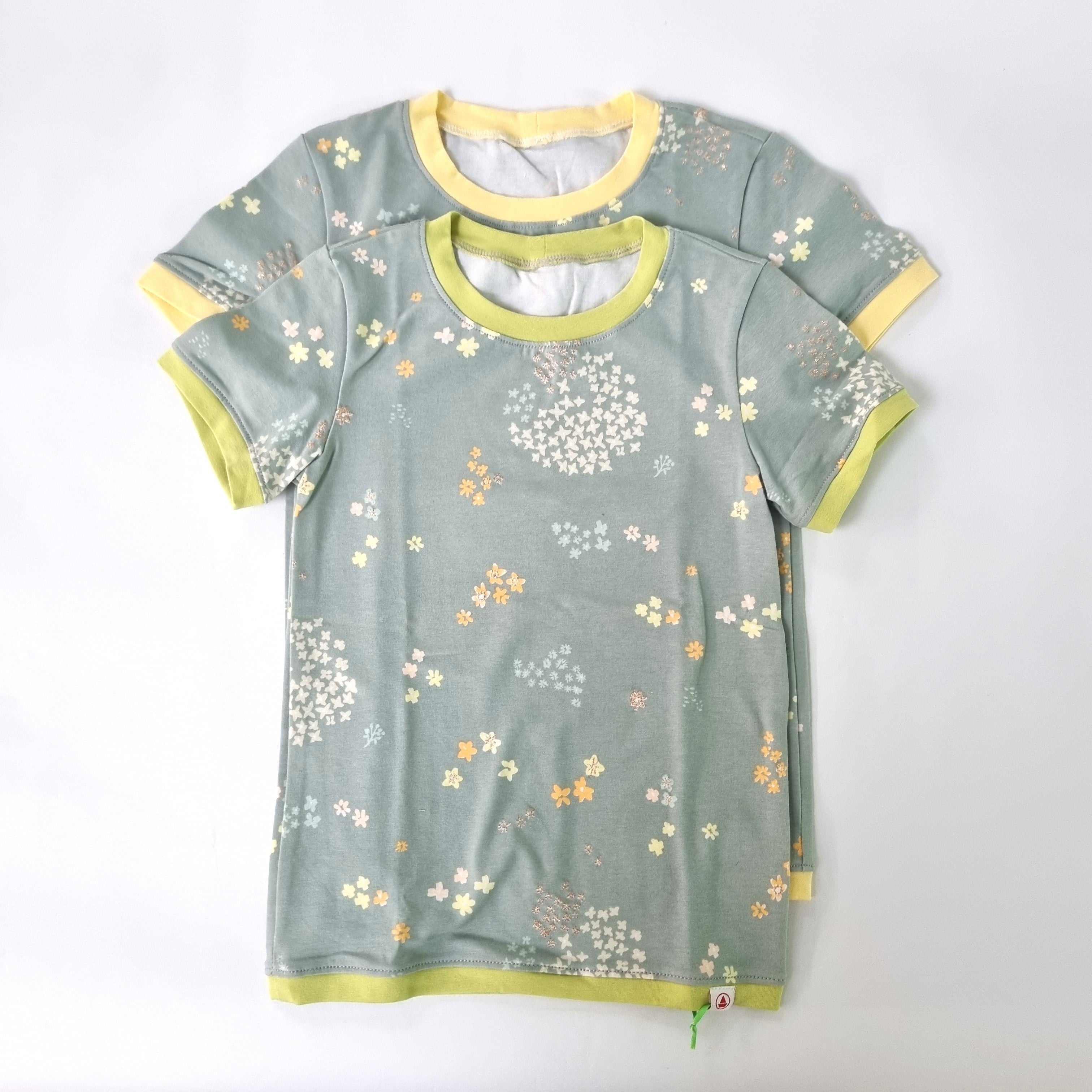 kleine Blümchen Kurzarmschirt Shirt Ferienkinder Malu - Stoffhaus