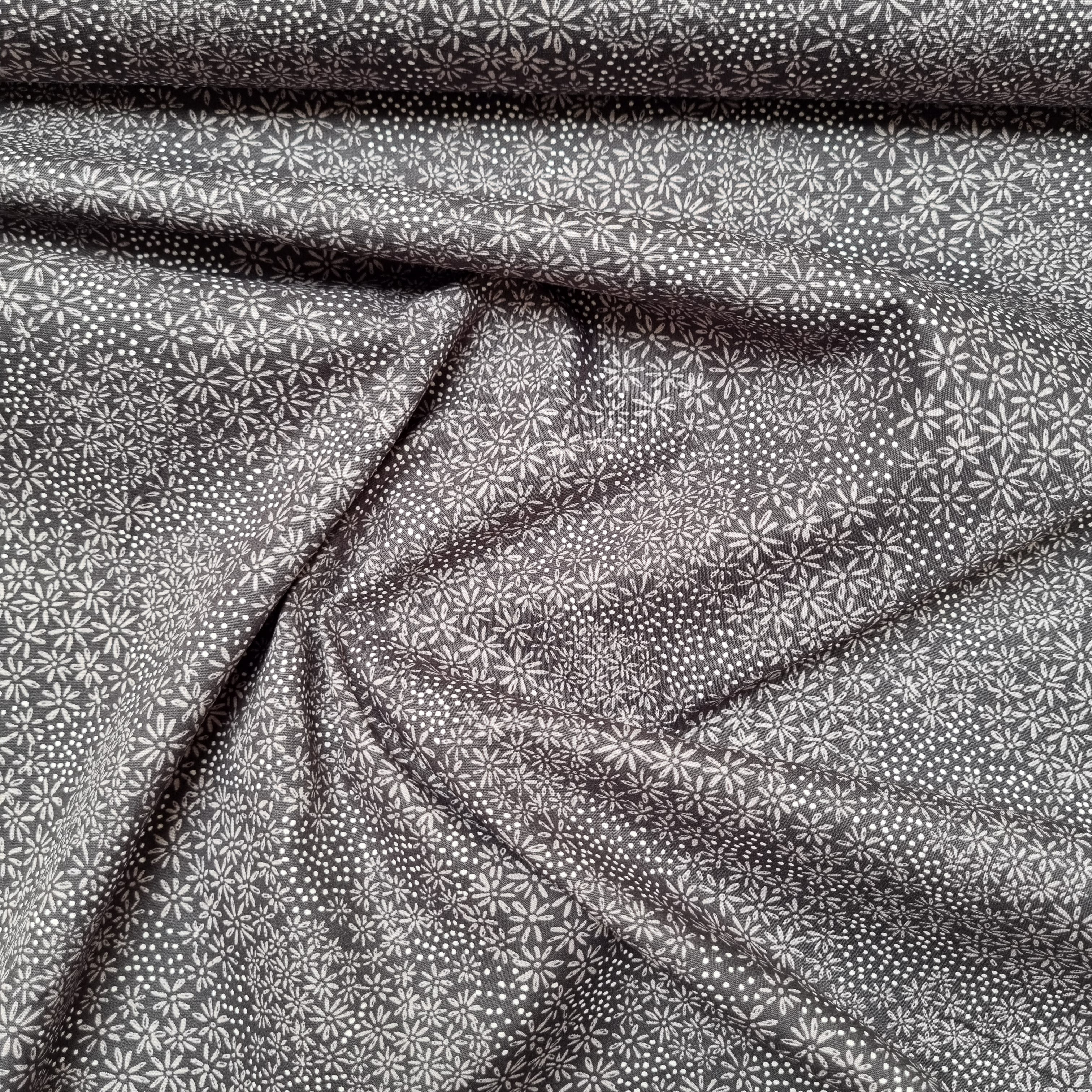 kleine Blümchen taupe Webstoff Malu Stoffhaus Malu - Stoffhaus