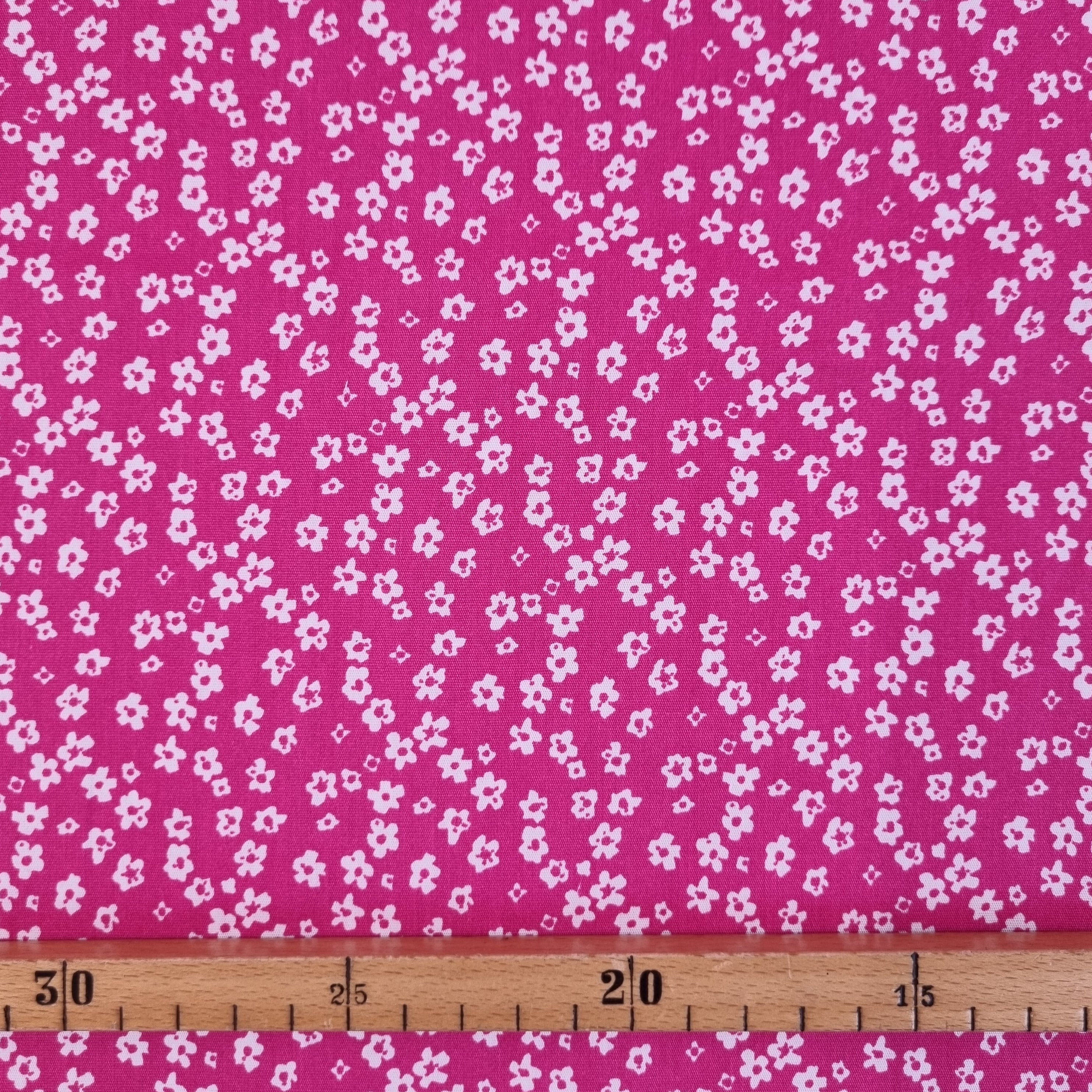 Kleine Blüten weiß/pink Webstoff Malu Stoffhaus Malu - Stoffhaus