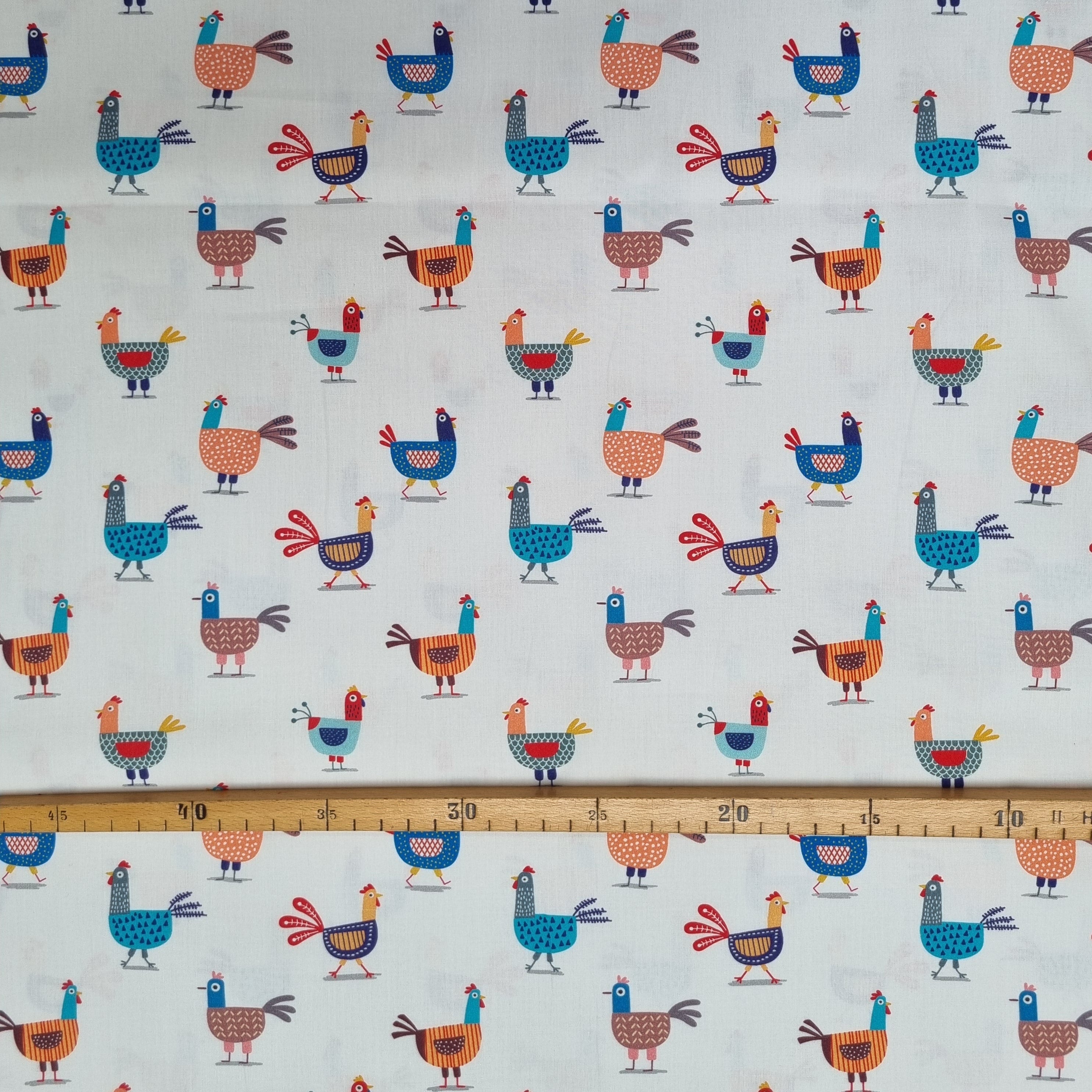 kleine lustige Hühner Baumwollwebstoff Webstoff, neu Malu Stoffhaus Malu - Stoffhaus