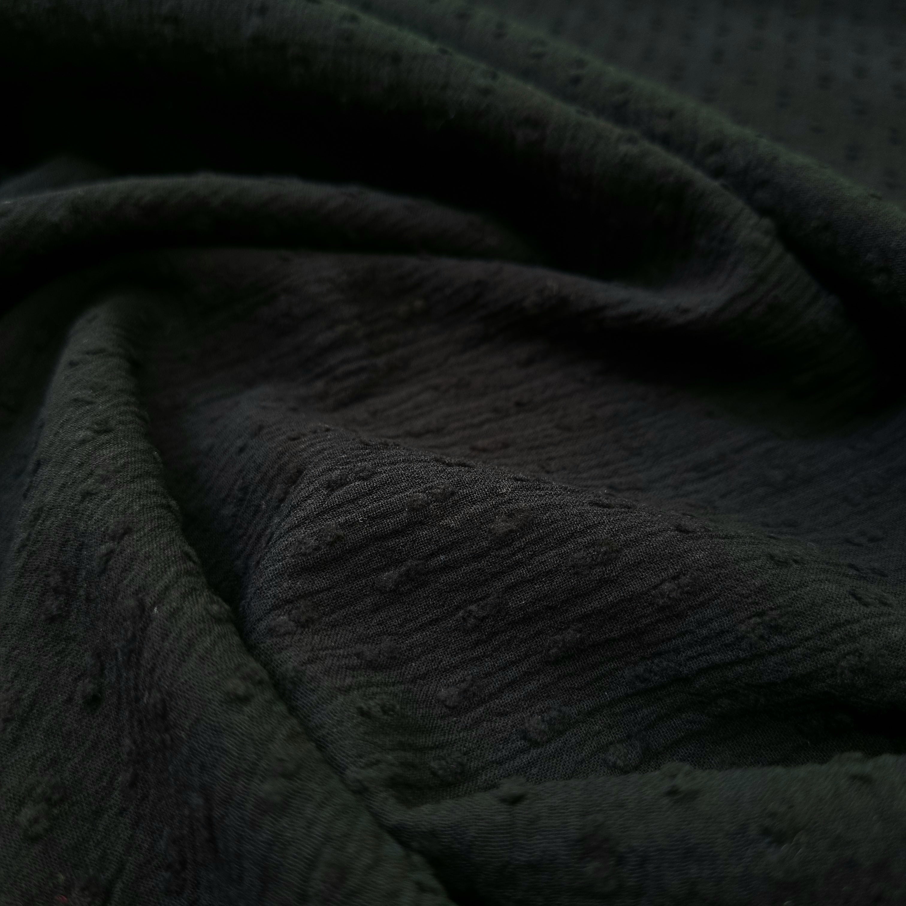 leichter Baumwollcrepe schwarz Webstoff, neu Quality Textiles Malu - Stoffhaus