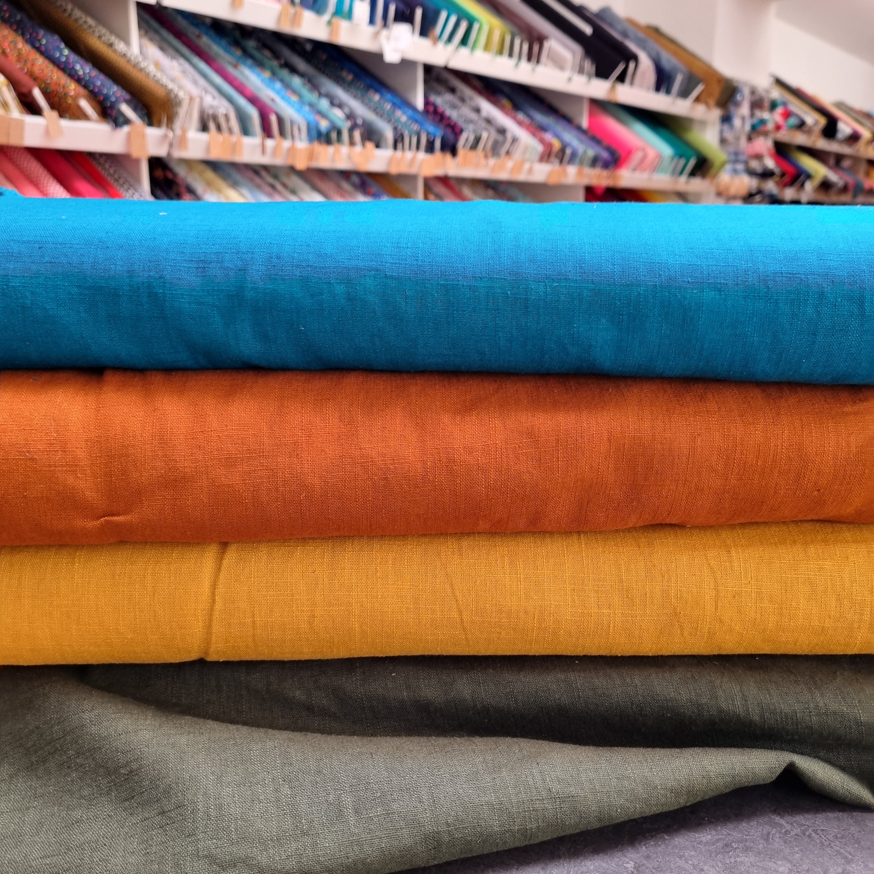 Leinen viele Farben Webstoff, neu Malu Stoffhaus - Nähschule - Atelier div. Malu - Stoffhaus