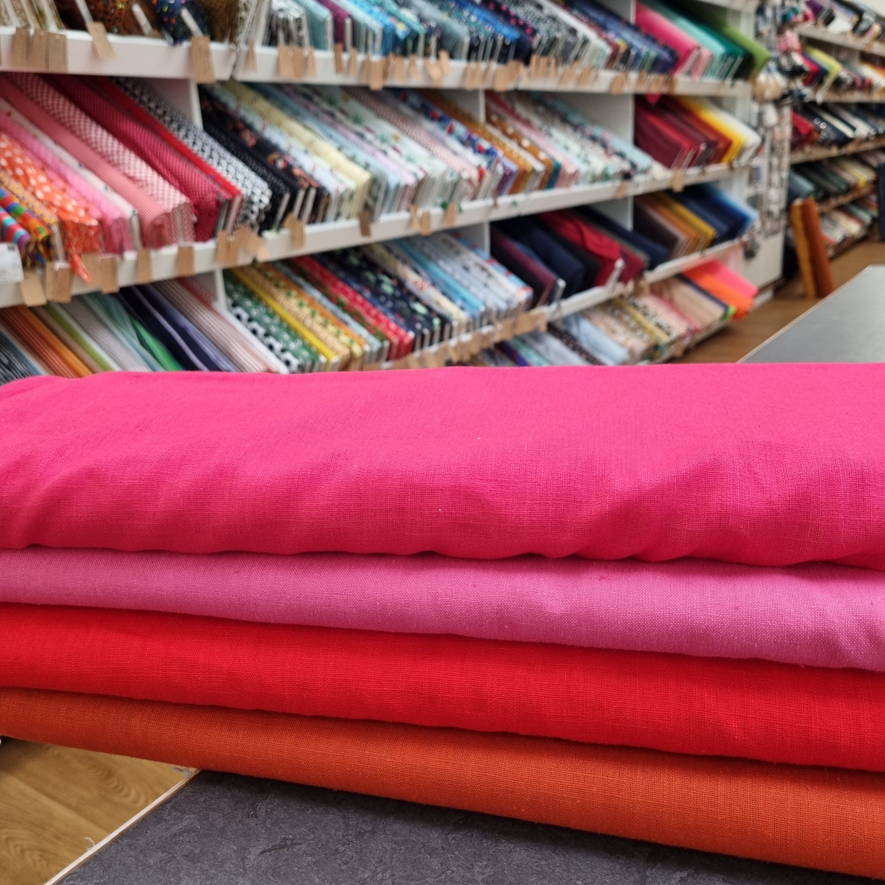 Leinen viele Farben Webstoff, neu Malu Stoffhaus - Nähschule - Atelier Malu - Stoffhaus