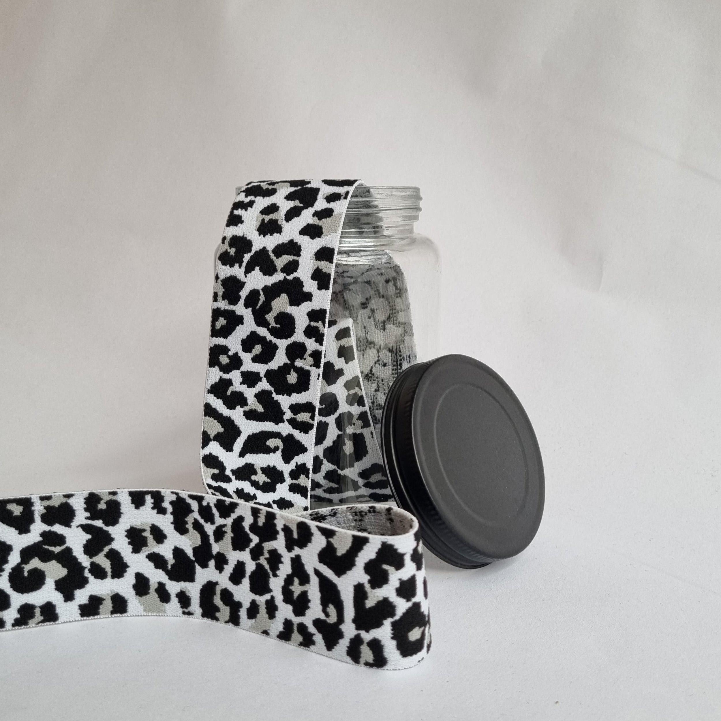 Leomuster Gummiband 40mm div. Farben Band elastisch Malu Stoffhaus hellgrau Malu - Stoffhaus