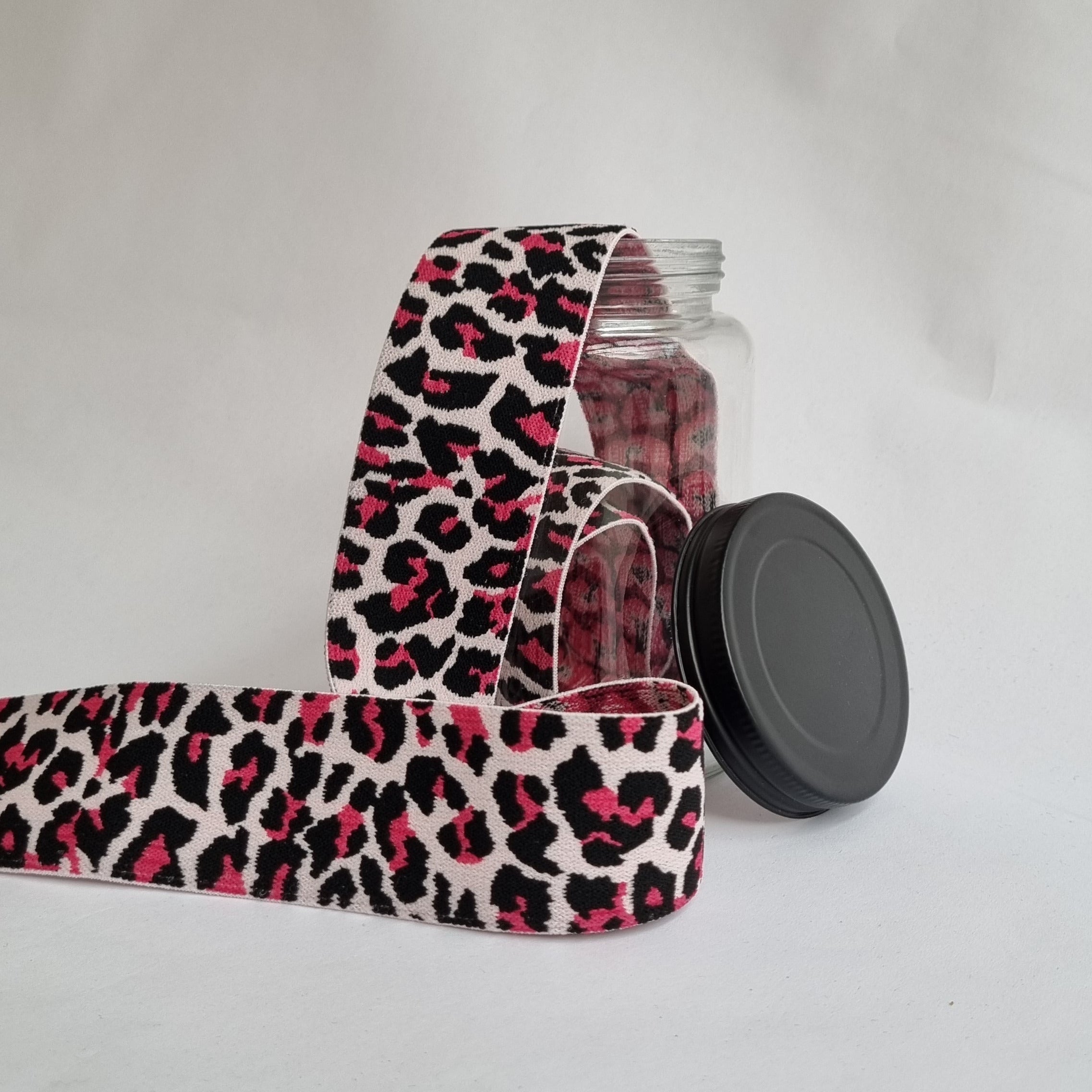 Leomuster Gummiband 40mm div. Farben Band elastisch Malu Stoffhaus rosa Malu - Stoffhaus