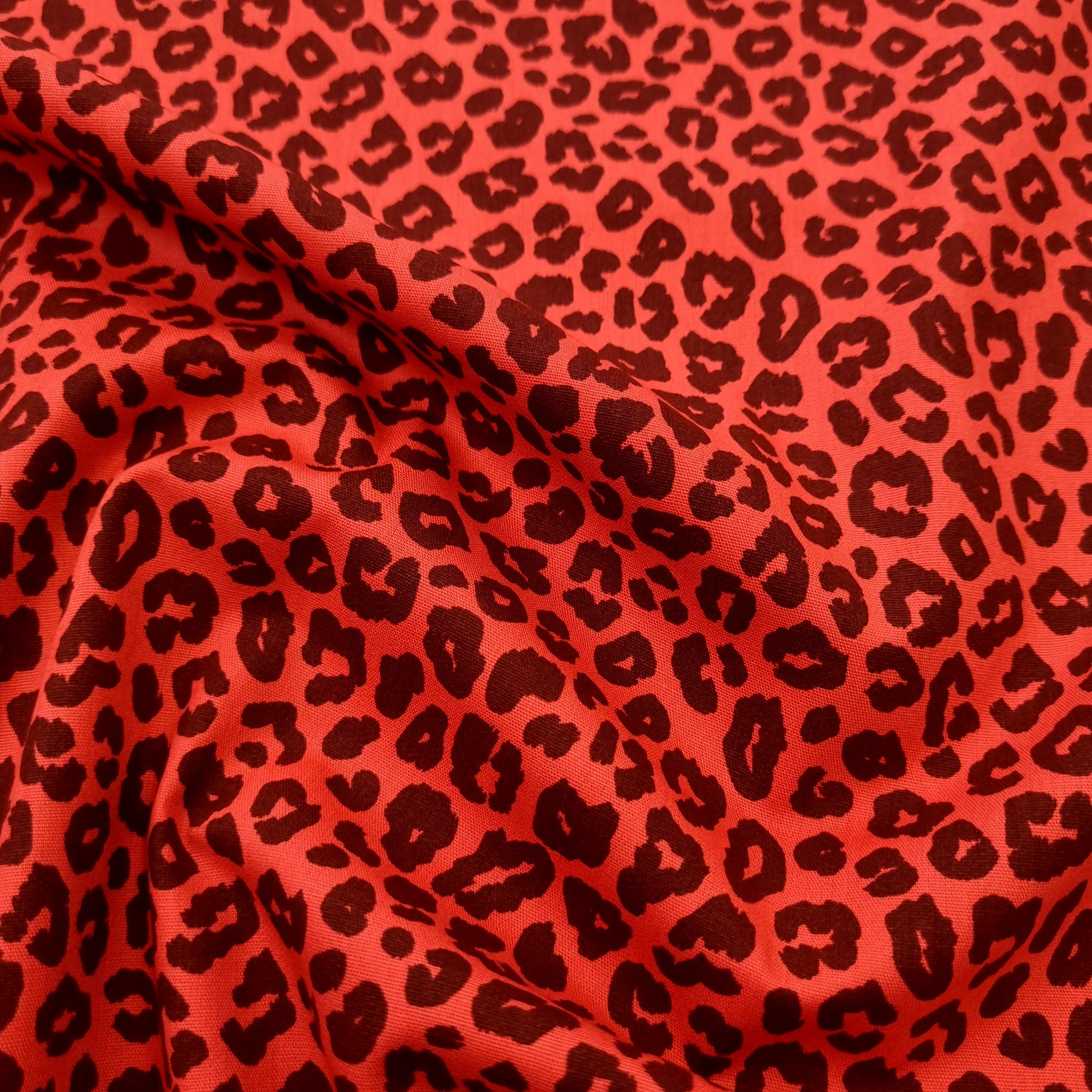 Leomuster rostrot Baumwolldruck Webstoff Swafing Malu - Stoffhaus