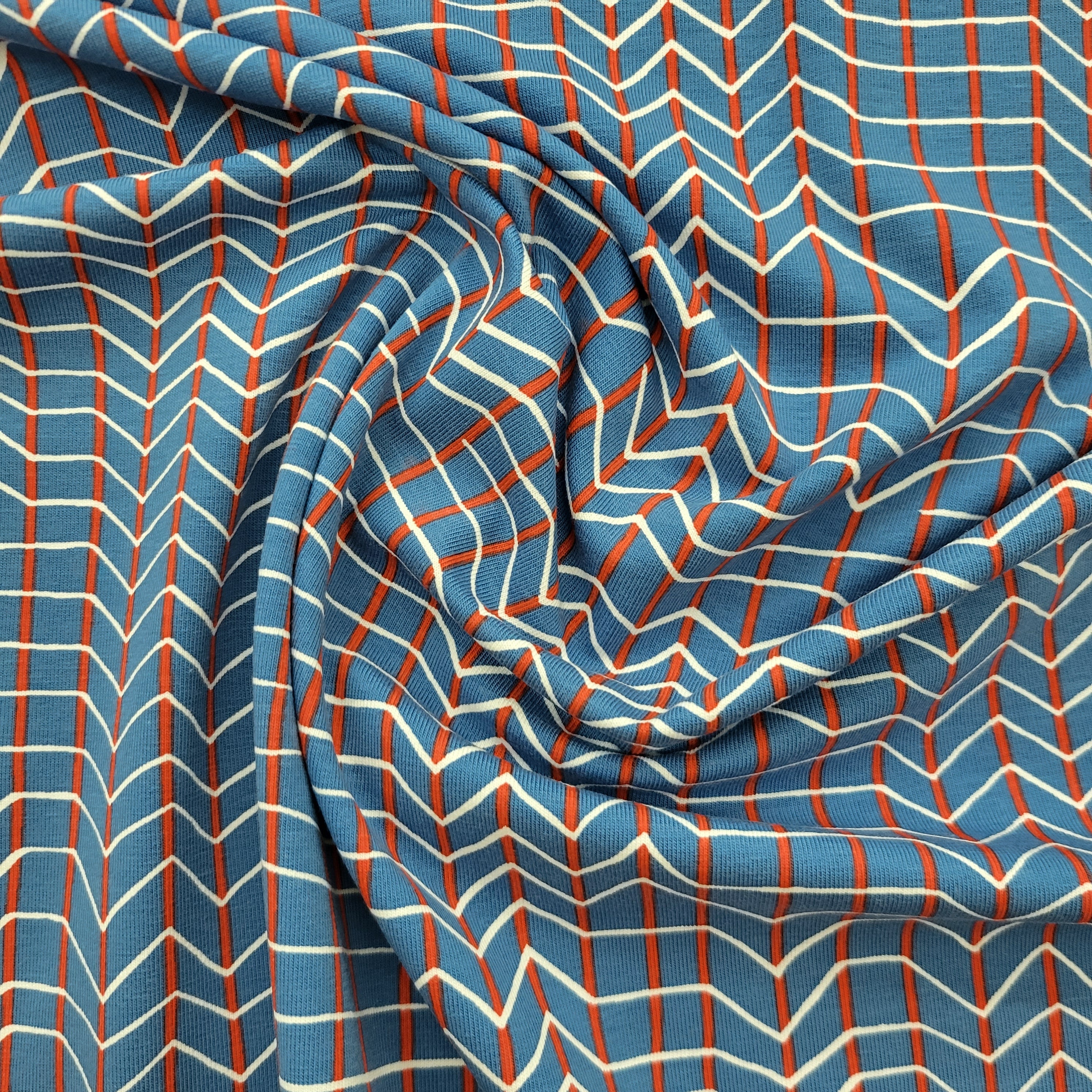 Linien blau/rot/weiß Jersey Malu Stoffhaus Malu - Stoffhaus