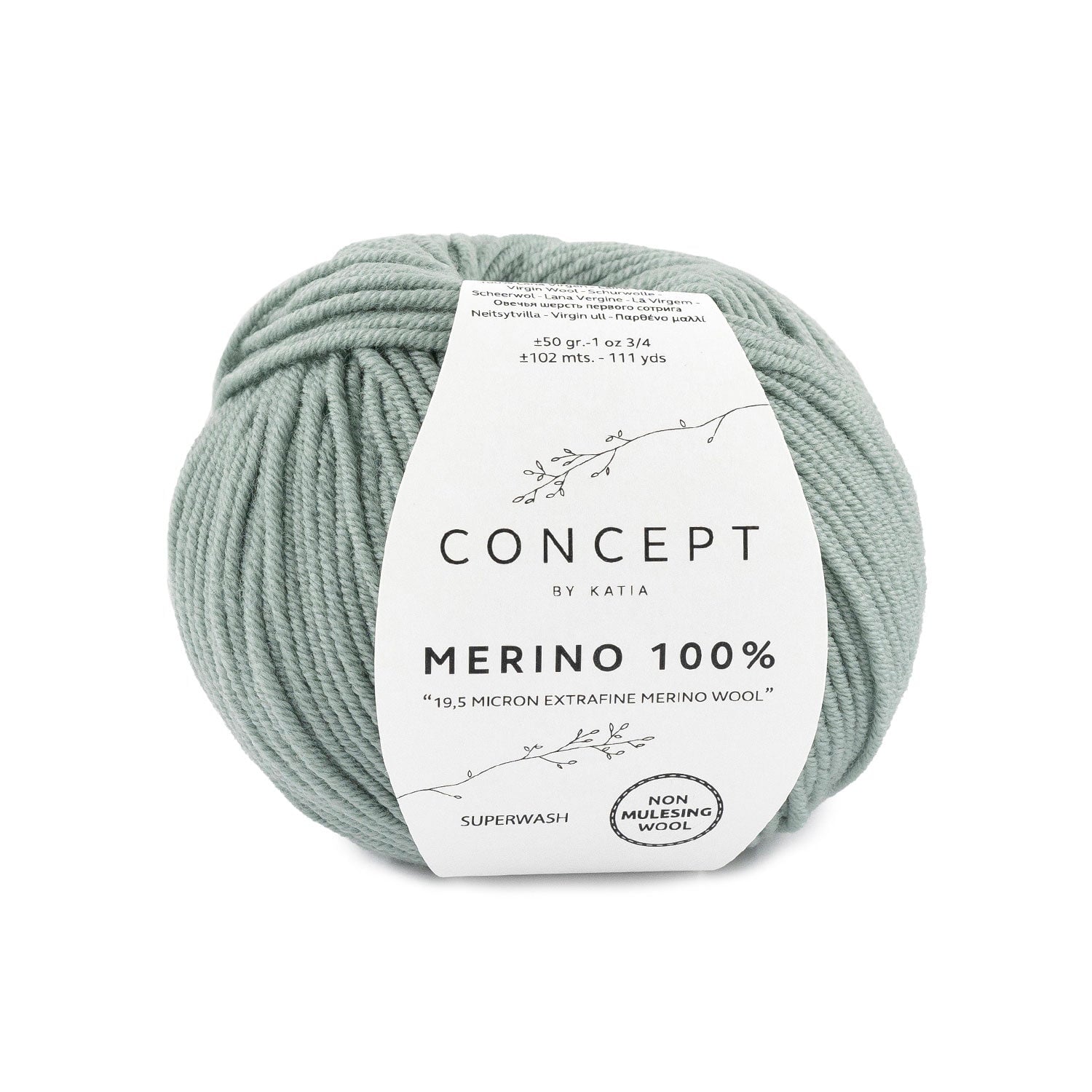MERINO 100% Schurwolle Wolle Katia resedagrün 84 Malu - Stoffhaus