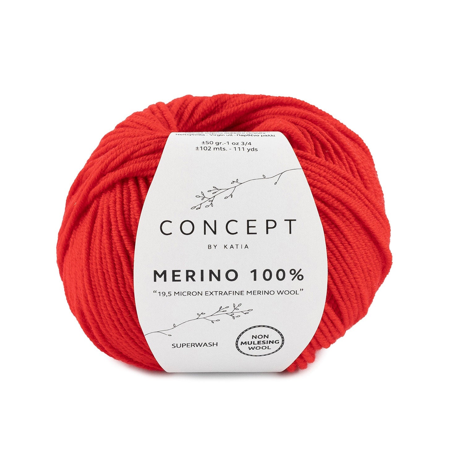 MERINO 100% Schurwolle Wolle Katia rot 4 Malu - Stoffhaus