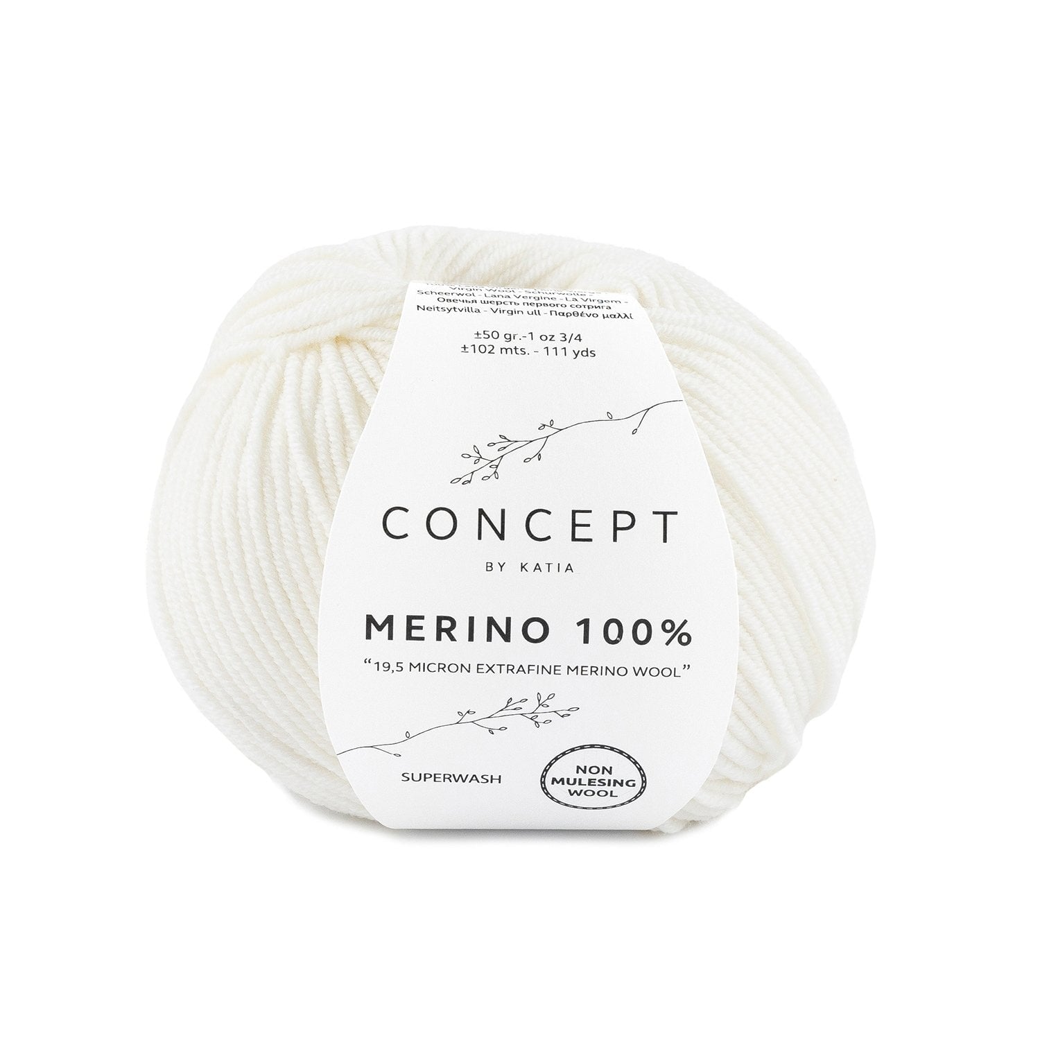 MERINO 100% Schurwolle Wolle Katia weiß 1 Malu - Stoffhaus
