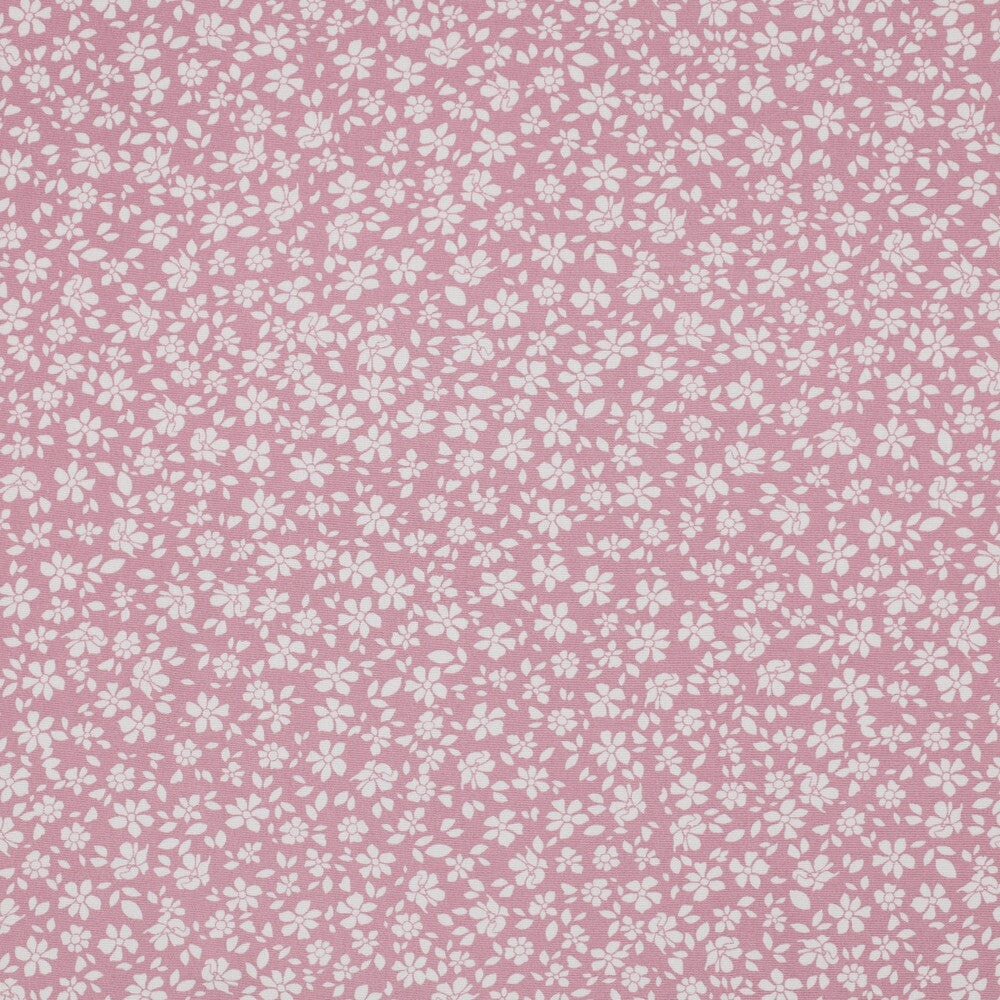 mille fleur rosa/weiß elastische Viskose Baumwollpopeline, neu Malu Stoffhaus Malu - Stoffhaus