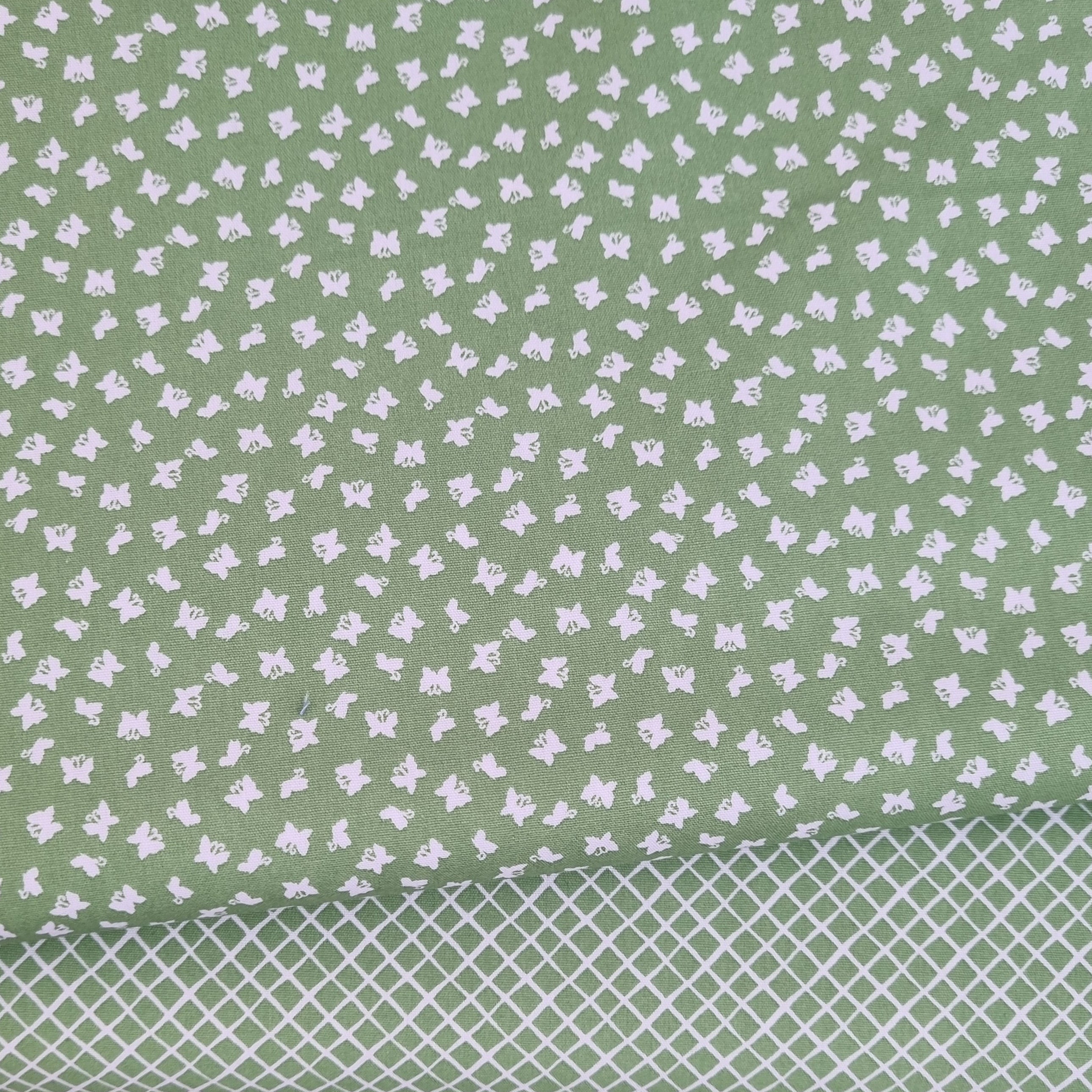 Minimuster Serie hellgrün Webstoff Malu Stoffhaus Karo Malu - Stoffhaus