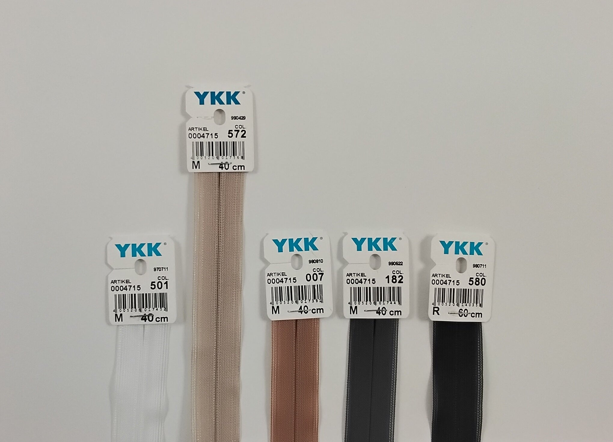 Nahtverdeckt nicht teilbar 2mm beige Reißverschlüsse YKK Malu - Stoffhaus