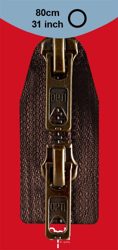 Opti dunkelbraun zwei Wege Metallreißverschluß 881 Reißverschlüsse Opti Malu - Stoffhaus