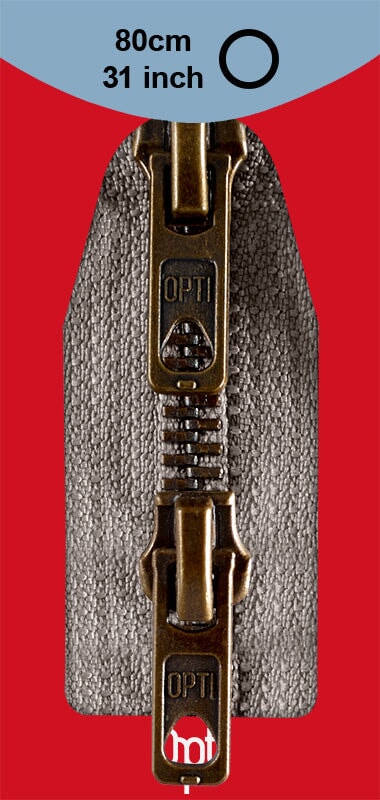 Opti hellgrau zwei Wege Metallreißverschluß 004 Reißverschlüsse Opti Malu - Stoffhaus