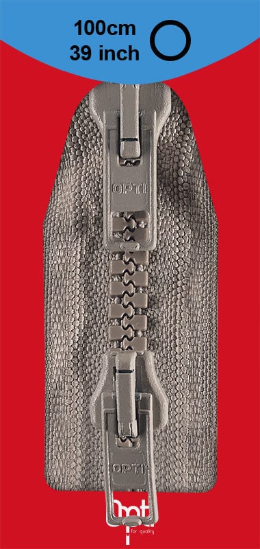 Opti hellgrau zwei Wege Plaste 004 Reißverschlüsse Opti Malu - Stoffhaus