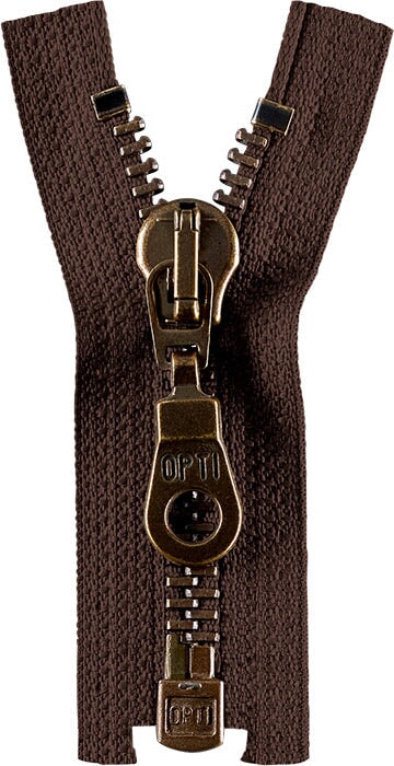 Opti metall Jackenreißverschluß teilbar 5mm dunkelbraun 881 Reißverschlüsse Opti Malu - Stoffhaus