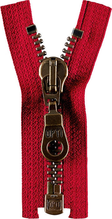 Opti metall rot 722 Jackenreißverschluß teilbar 5mm Reißverschlüsse Opti Malu - Stoffhaus
