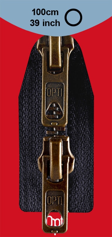 Opti schwarz zwei Wege Metallreißverschluß Reißverschlüsse Opti Malu - Stoffhaus