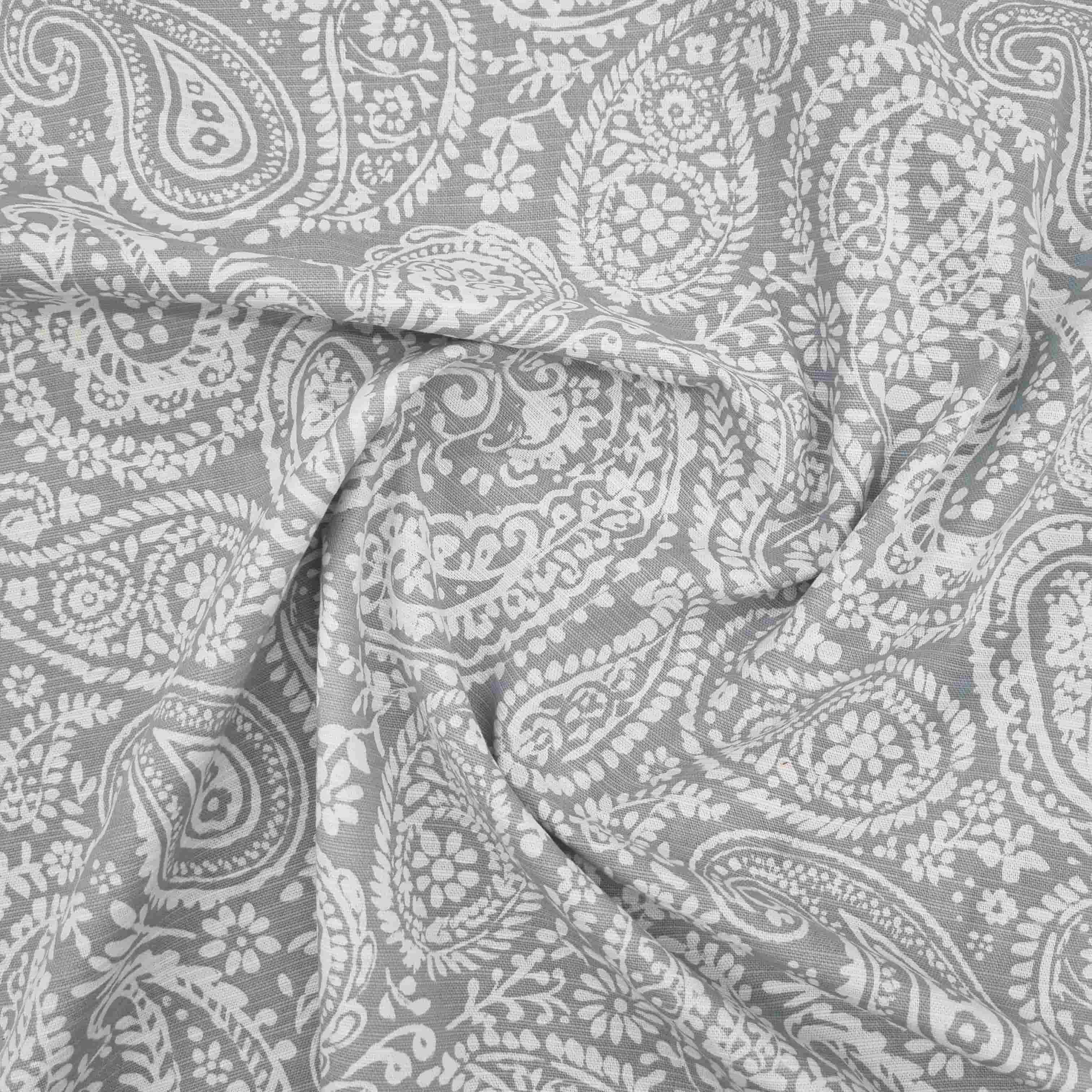 Paisleymuster graublau/weiß Canvas Canvas Malu Stoffhaus Malu - Stoffhaus