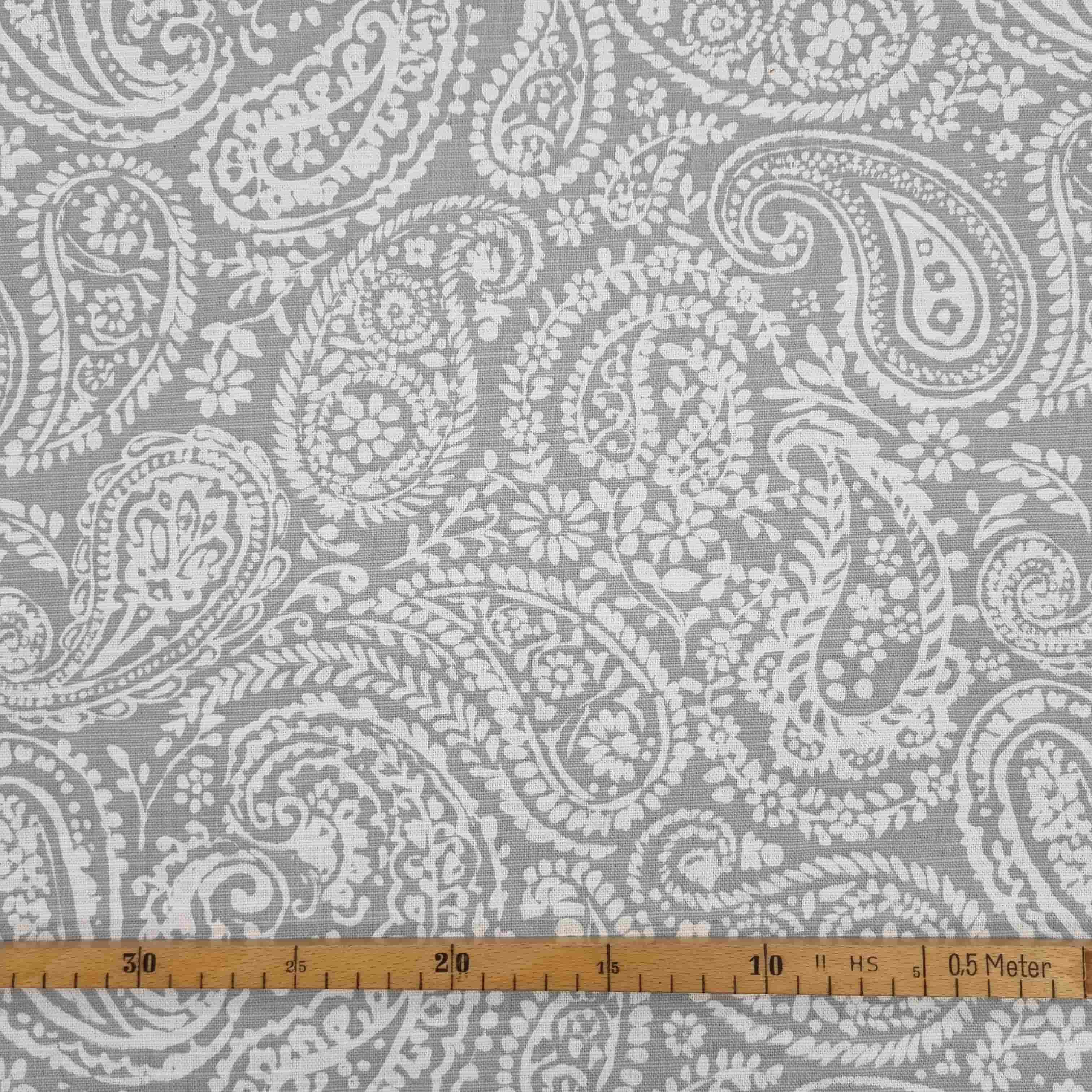 Paisleymuster graublau/weiß Canvas Canvas Malu Stoffhaus Malu - Stoffhaus