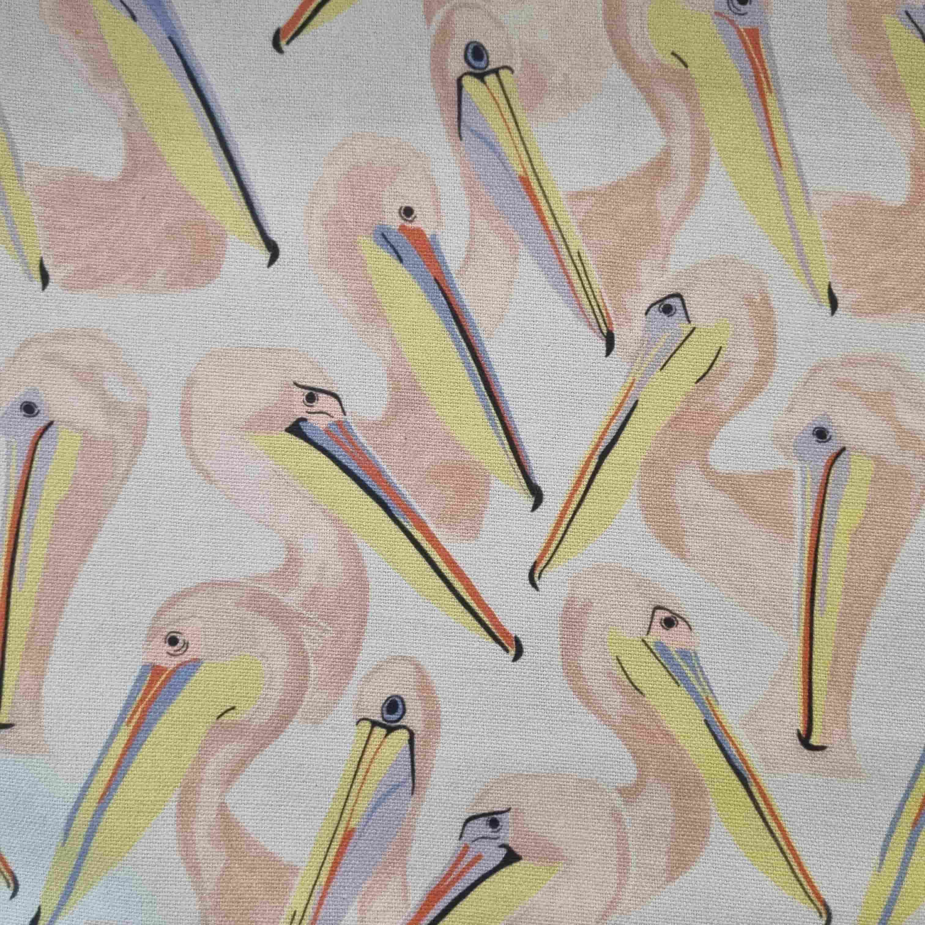 Pelikane auf wollweißem Grund Canvas Malu Stoffhaus Malu - Stoffhaus