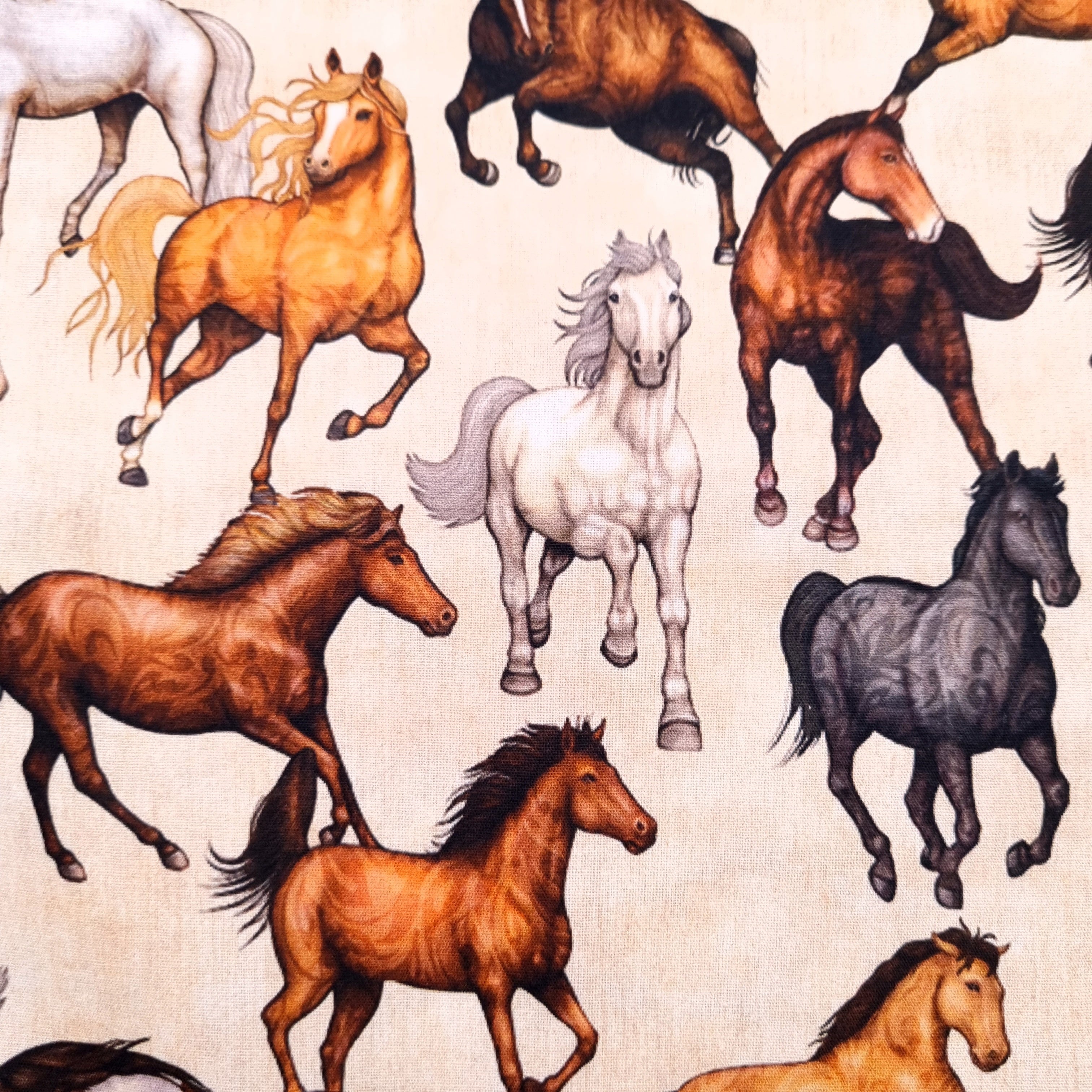 Pferde Baumwolldruck Webstoff Swafing Malu - Stoffhaus