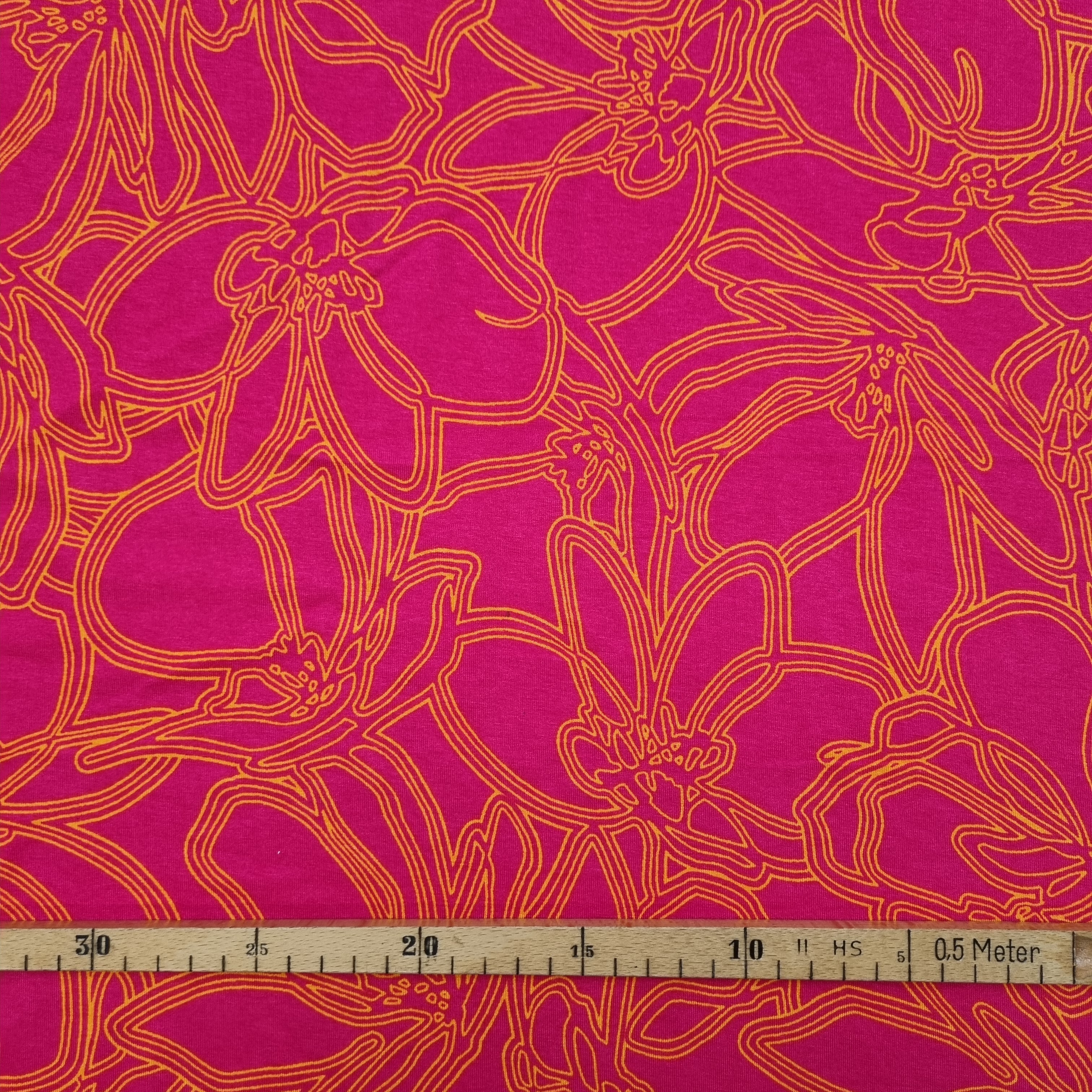 pink/orange Viskosejersey gemustert Viskosejersey, neu Malu Stoffhaus Malu - Stoffhaus