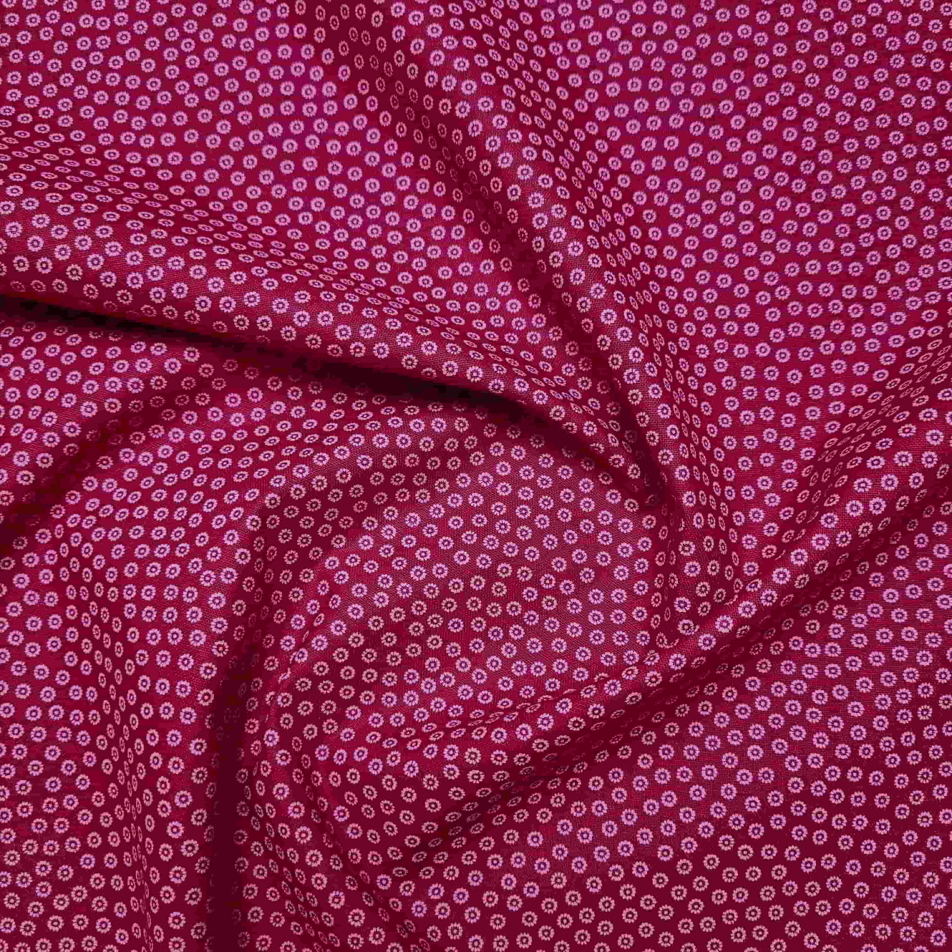 Popeline Miniblümchen bordeaux/rosé Webstoff Malu Stoffhaus Malu - Stoffhaus