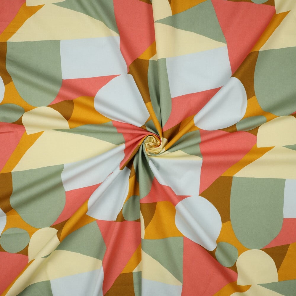 Popeline mit geometrischem Muster Webstoff, neu Malu Stoffhaus - Nähschule - Atelier Malu - Stoffhaus