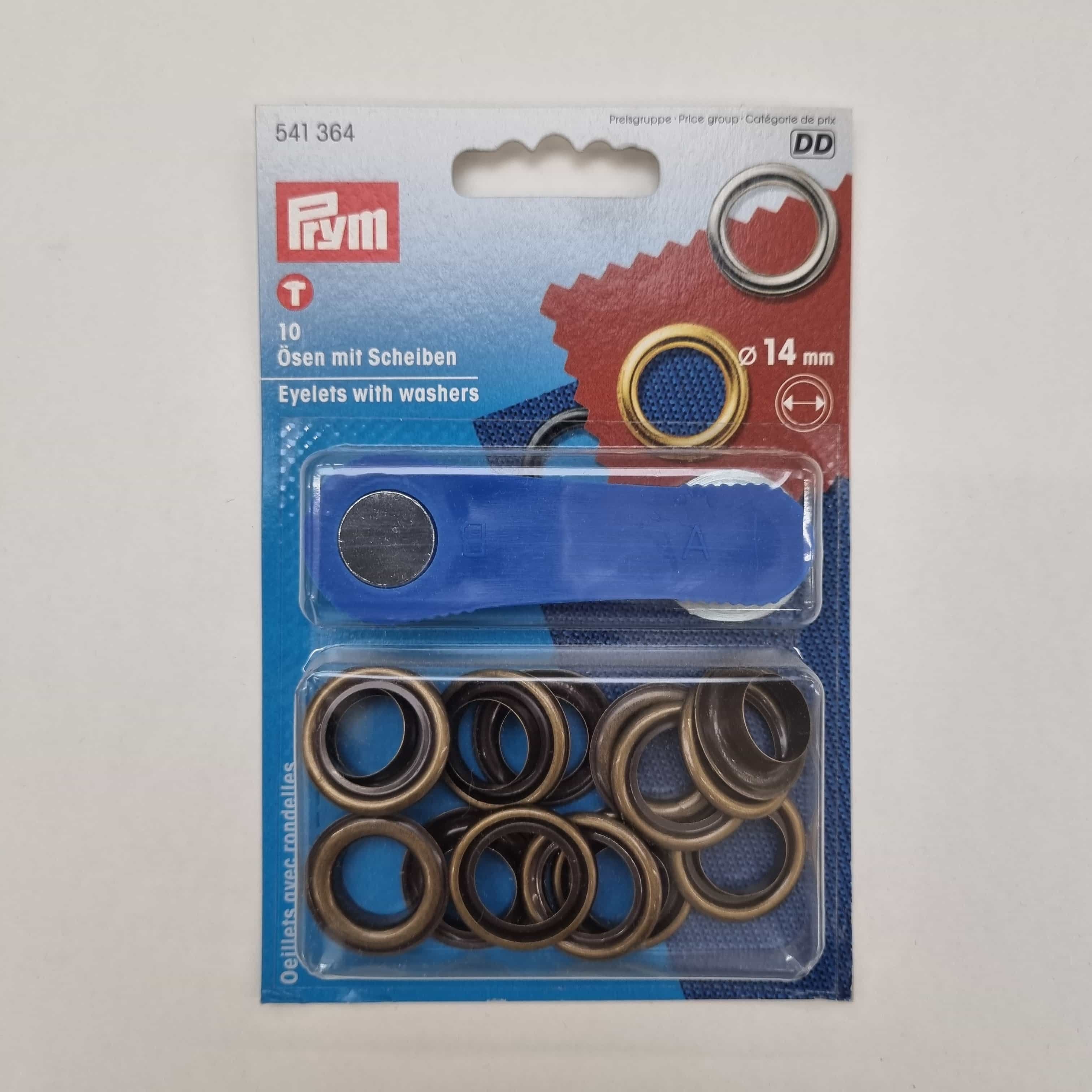 Prym Ösen 14 mm vier Farben zum Einschlagen Kurzware neu Prym altmessing Malu - Stoffhaus