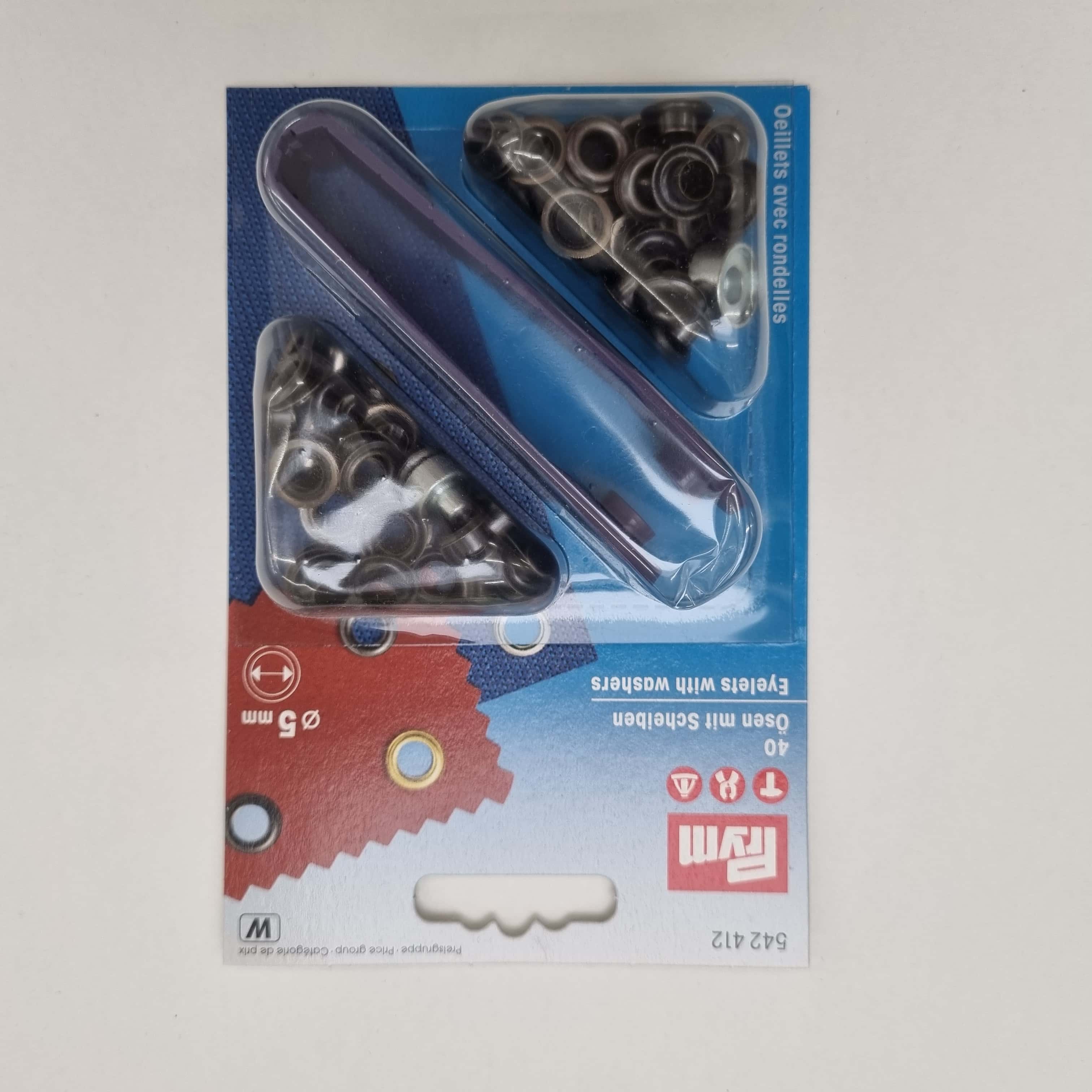 Prym Ösen 5 mm zum Einschlagen Kurzware neu Prym schwarz Malu - Stoffhaus