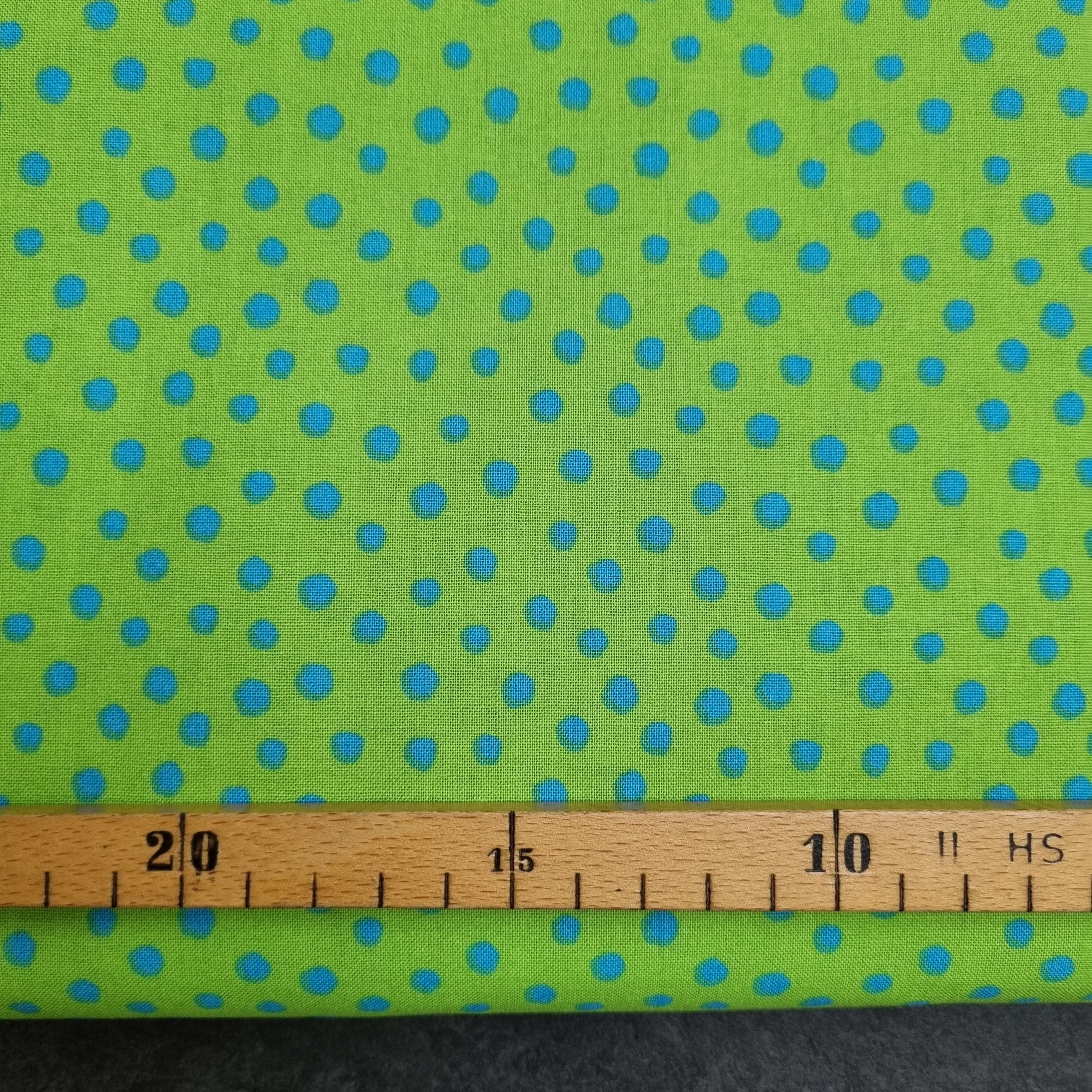 Punkte grün/blau Junge Linie Webstoff Malu Stoffhaus - Nähschule - Atelier Malu - Stoffhaus