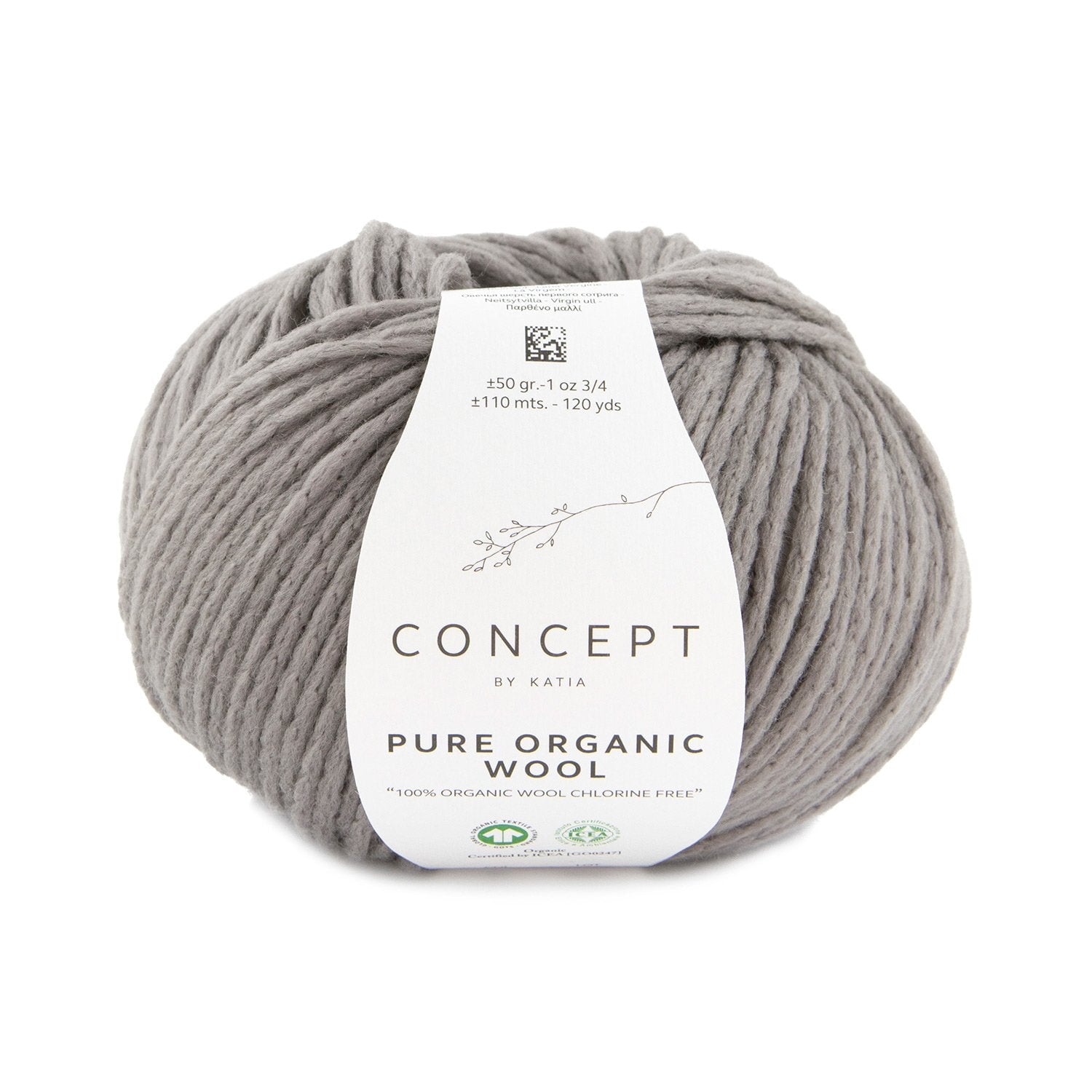 Pure organic Wool Wolle Katia beigegrau 61 Malu - Stoffhaus