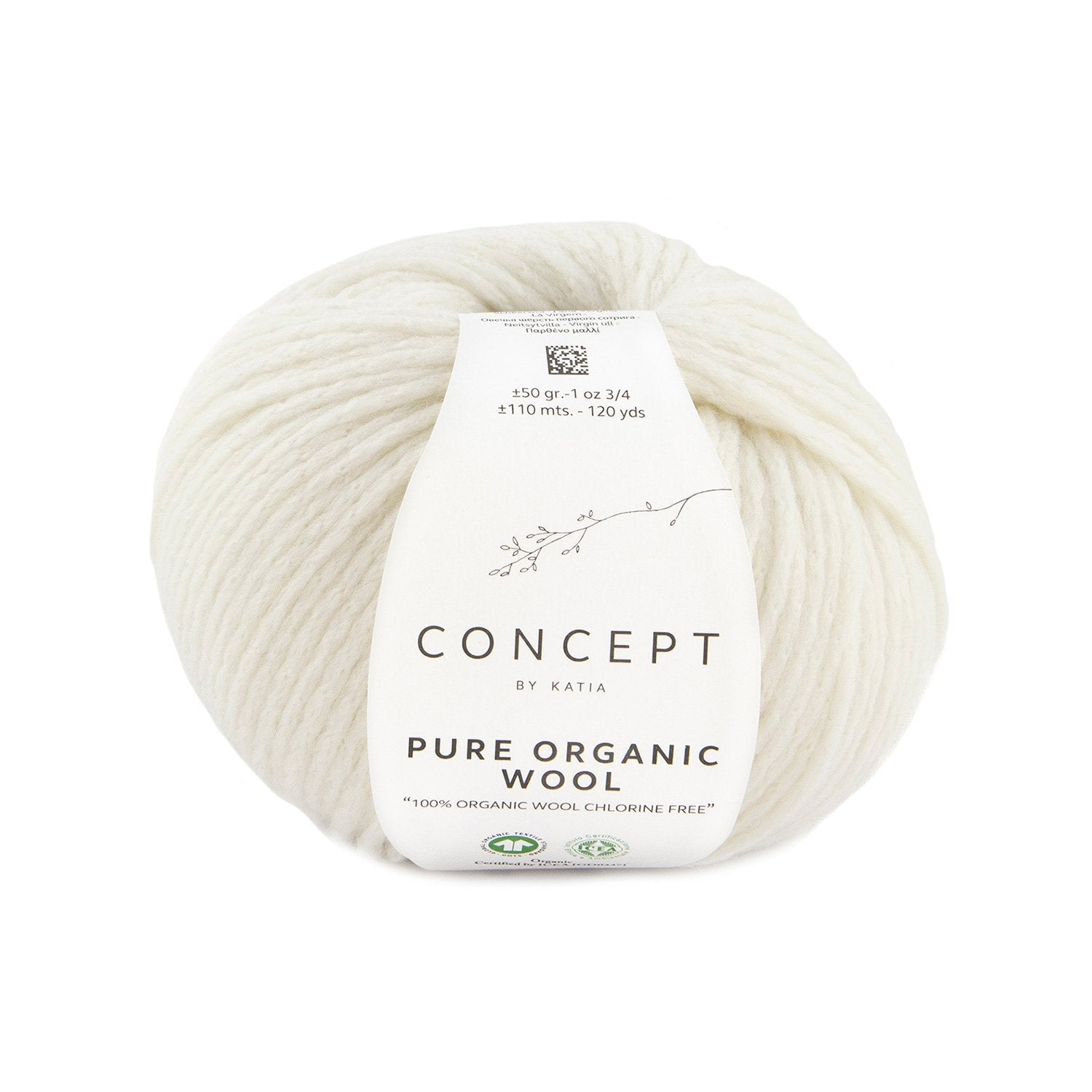 Pure organic Wool Wolle Katia cremeweiß 51 Malu - Stoffhaus