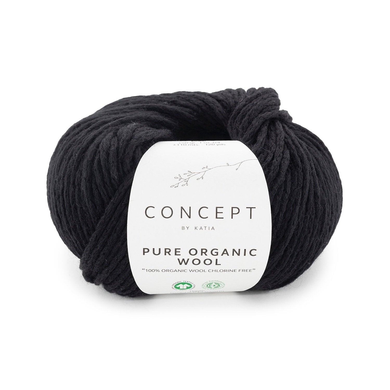 Pure organic Wool Wolle Katia schwarz 67 Malu - Stoffhaus