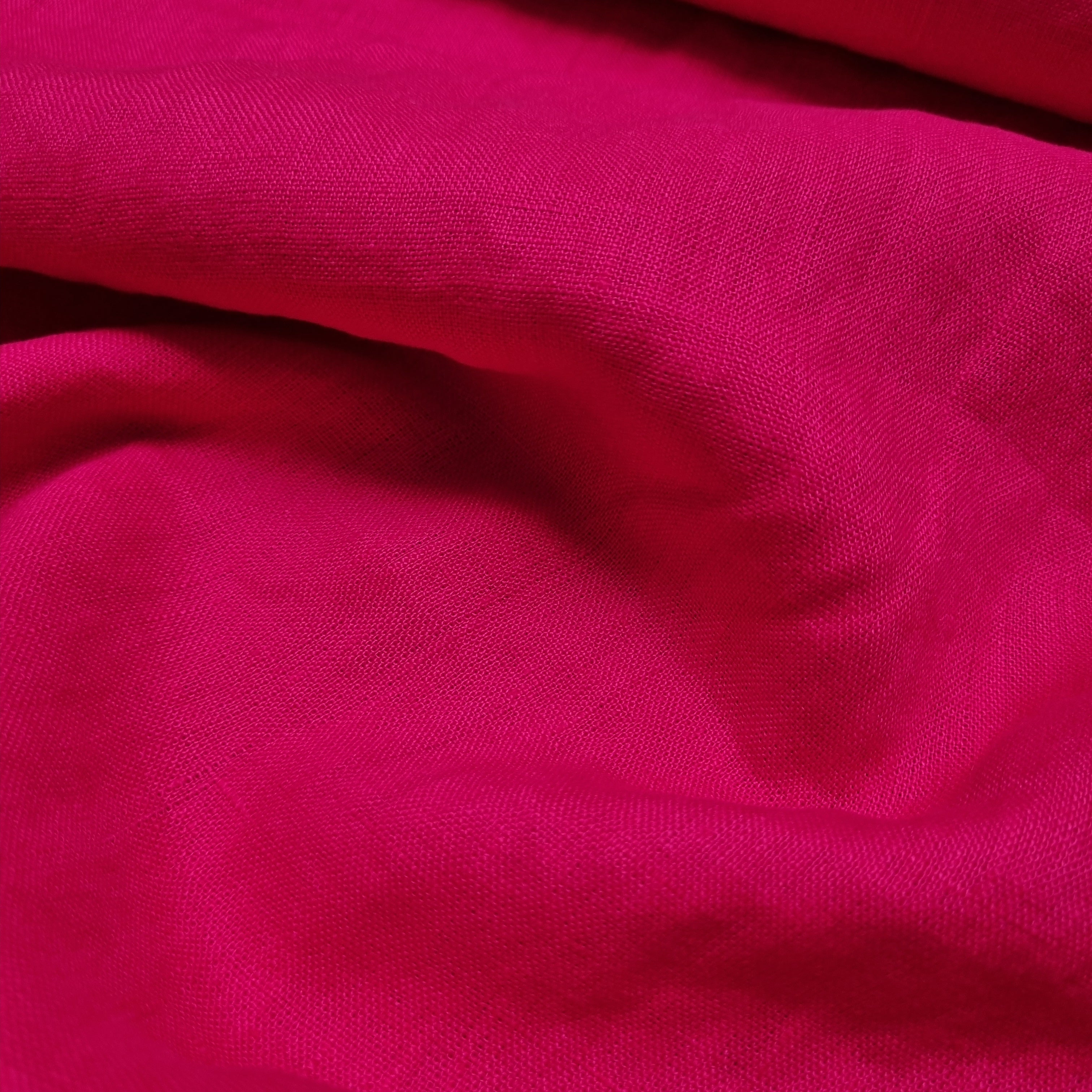 reines Leinen in pink Webstoff, neu Domotex Malu - Stoffhaus